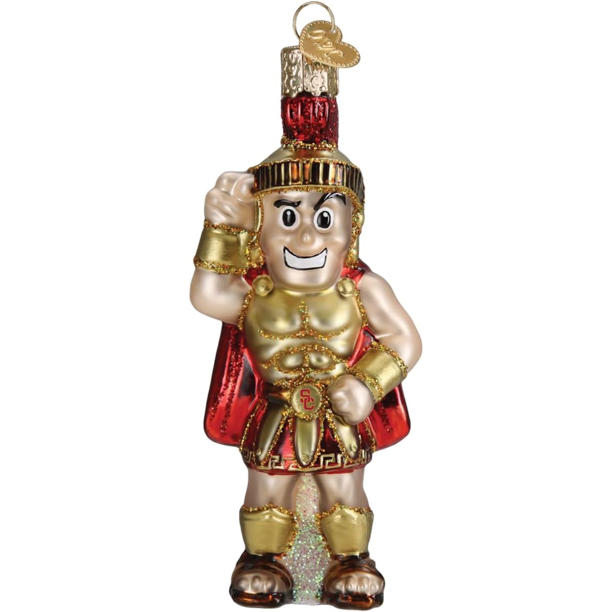 Old World Christmas USC Tommy Trojan Blown Glass Holiday Ornament