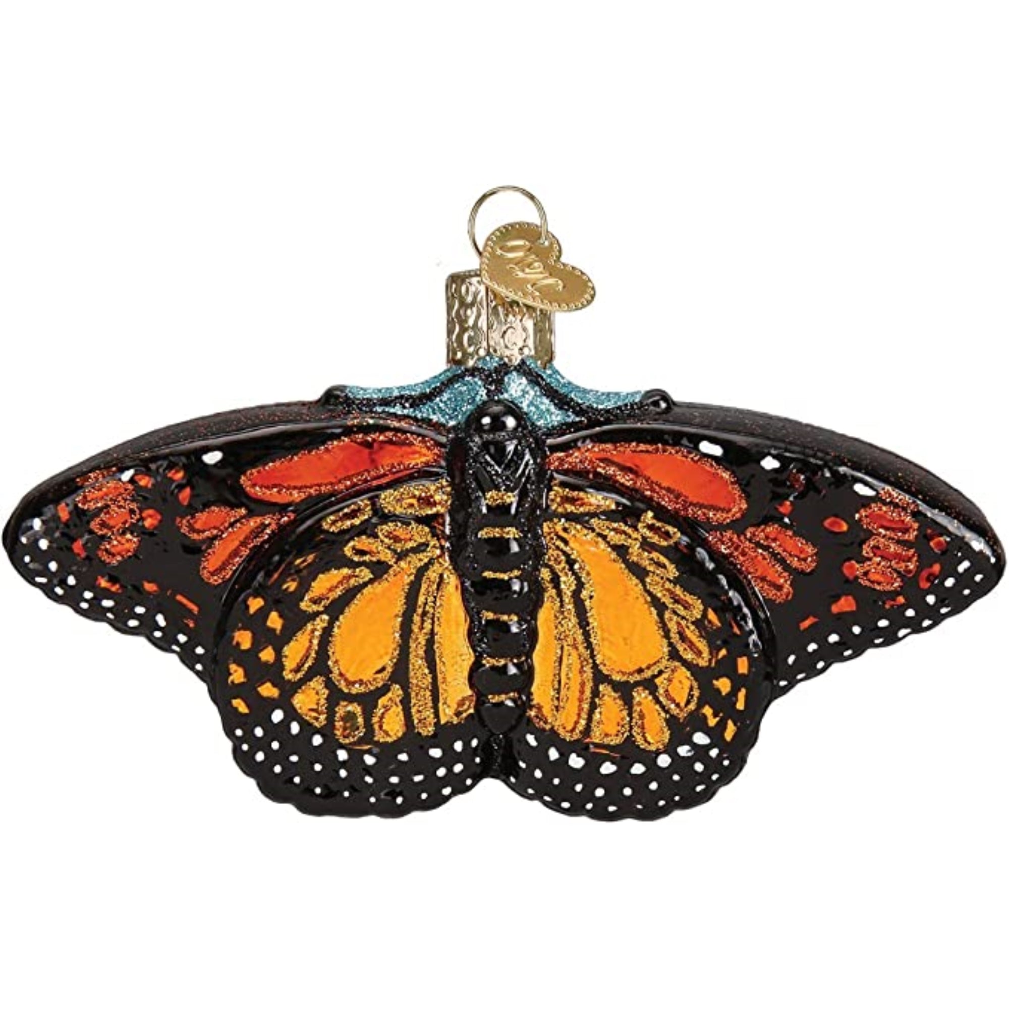 Old World Christmas Glass Blown Monarch Butterfly Ornament