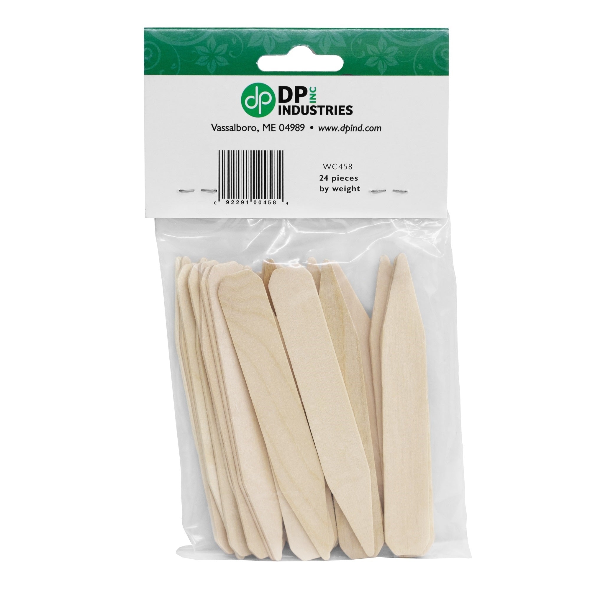 DP Industries Coated White Wood Bedding Labels, 4" (20 Per Pack)