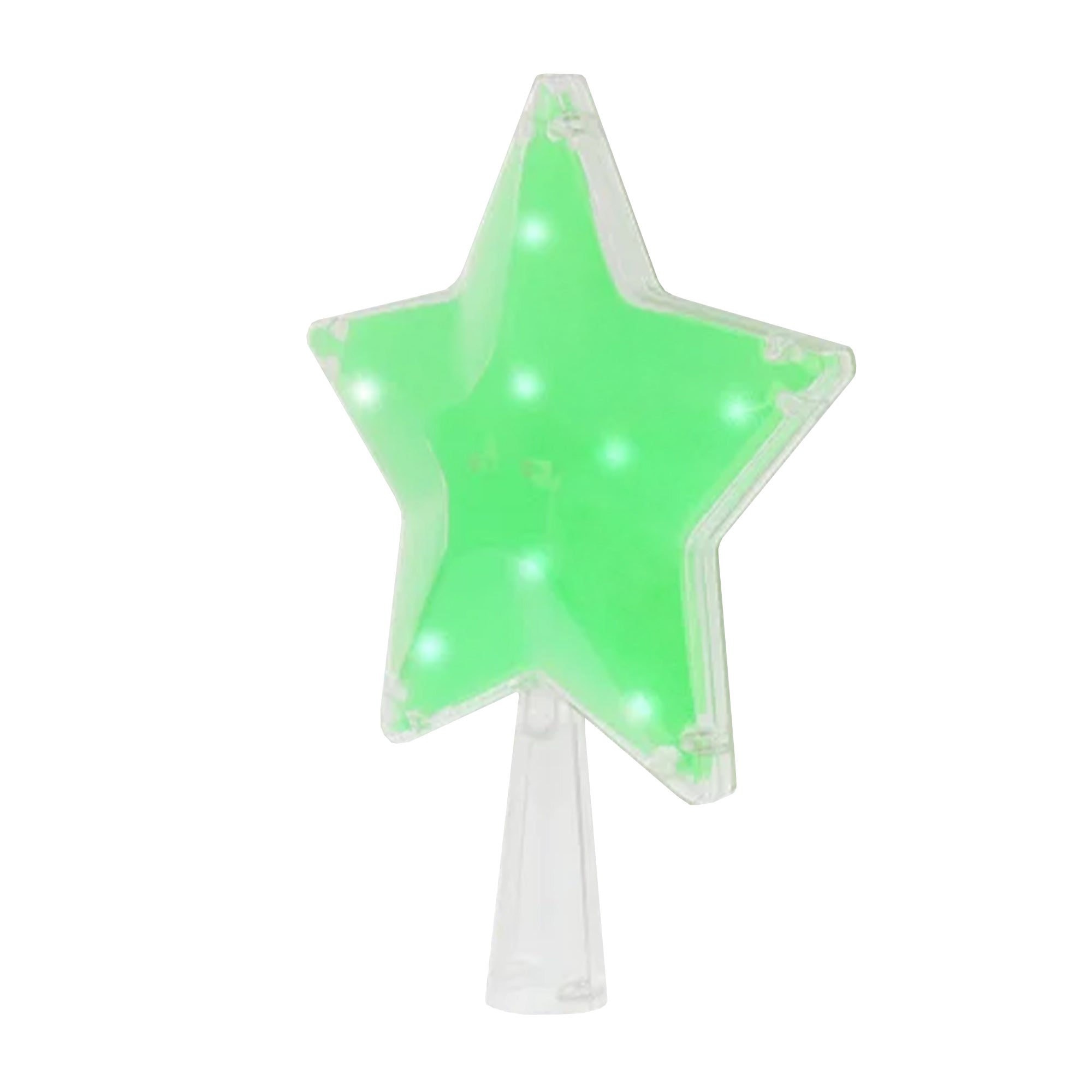 Tree Nest Christmas Tree Topper Glittered 3D Star Tree Topper Built in 8 LED Warm Lights Battery Operated Treetop for Christmas Tree Decoration, Green