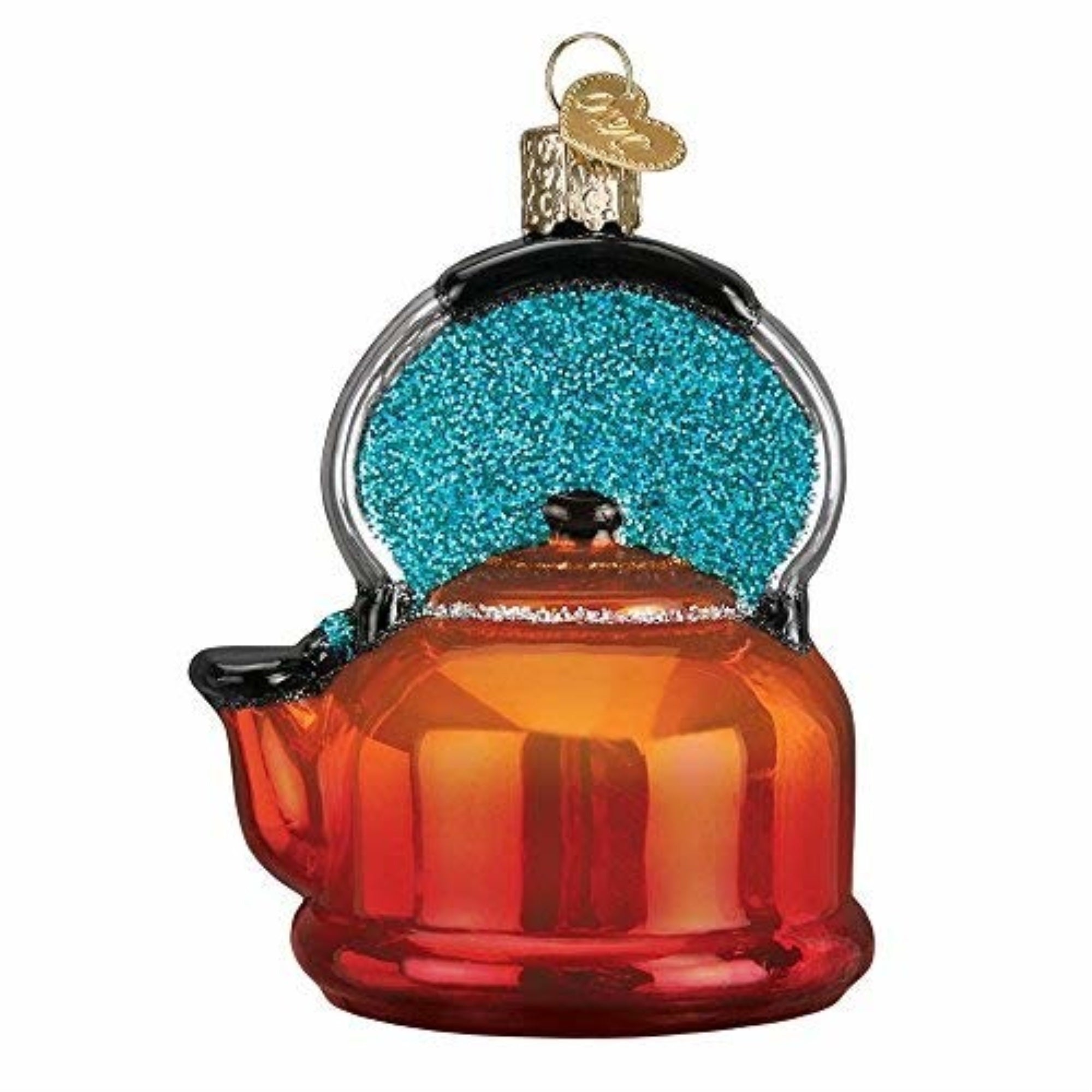 Old World Christmas Tea Kettle Glass Blown Ornament