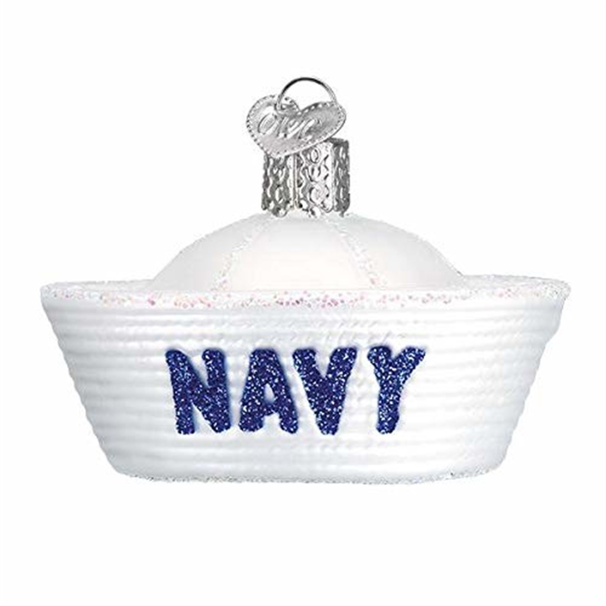 Old World Christmas Glass Blown Navy Cap Ornament