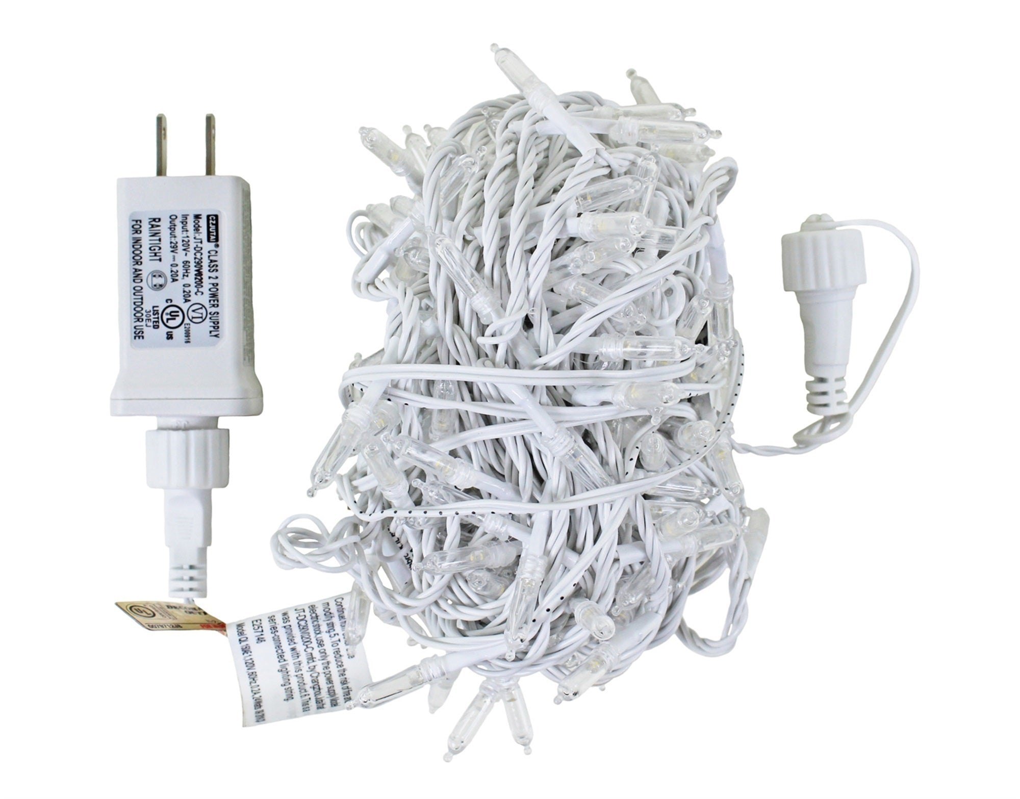 ProductWorks 150 Cool White Mini Bulb LED Light String with White Wire, 36'