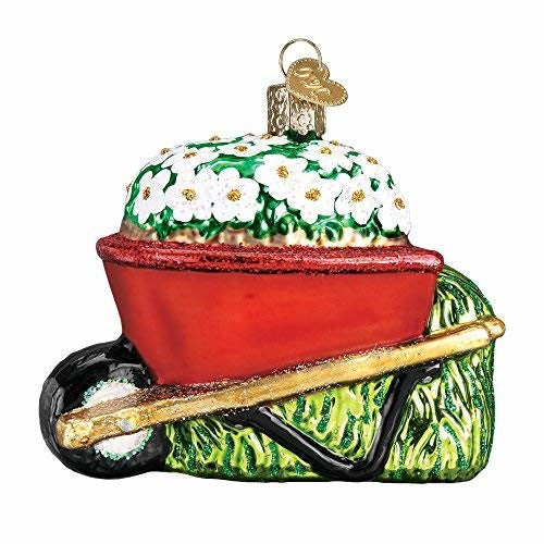 Old World Christmas Wheelbarrow Glass Blown Ornament