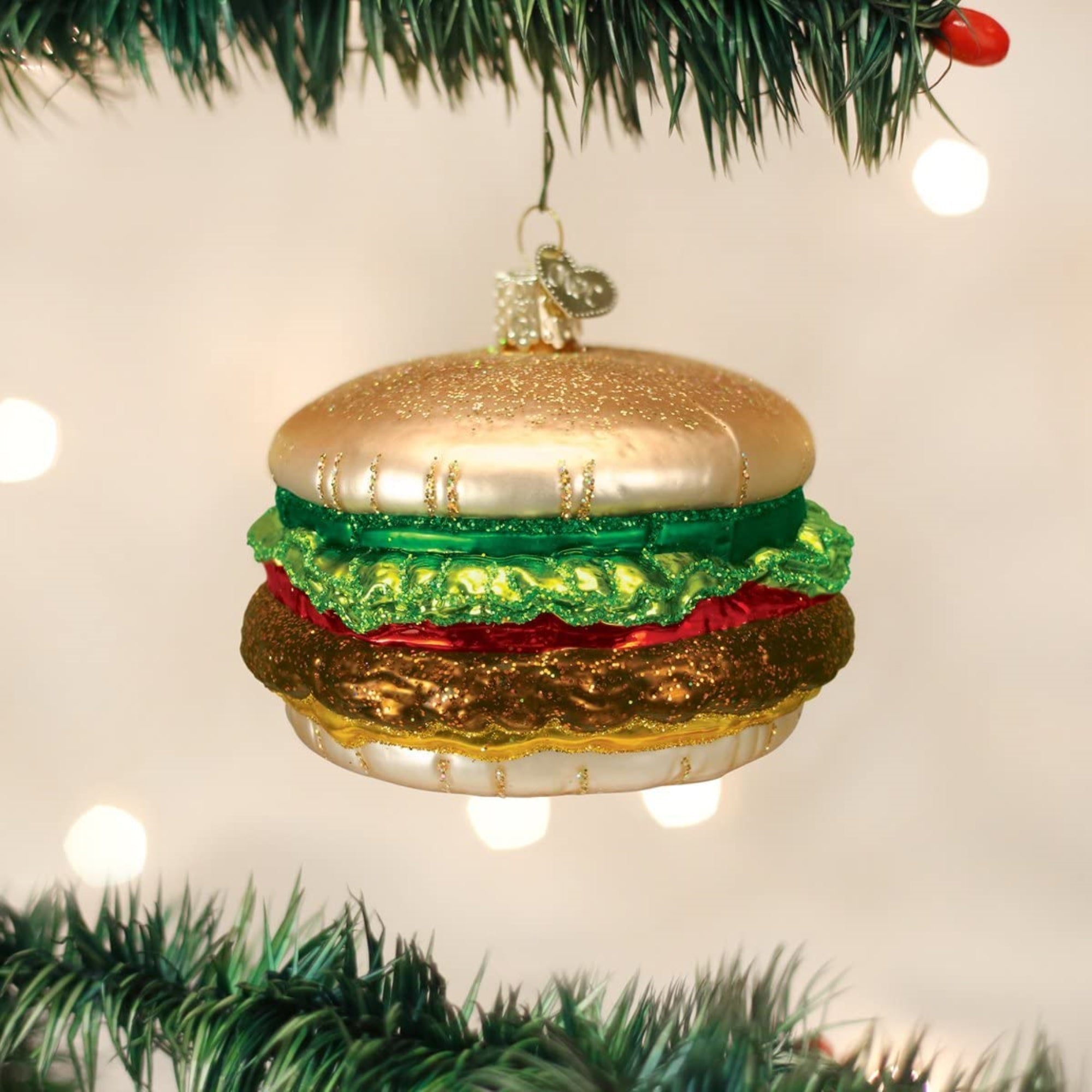 Old World Christmas Blown Glass Christmas Ornament, Cheeseburger