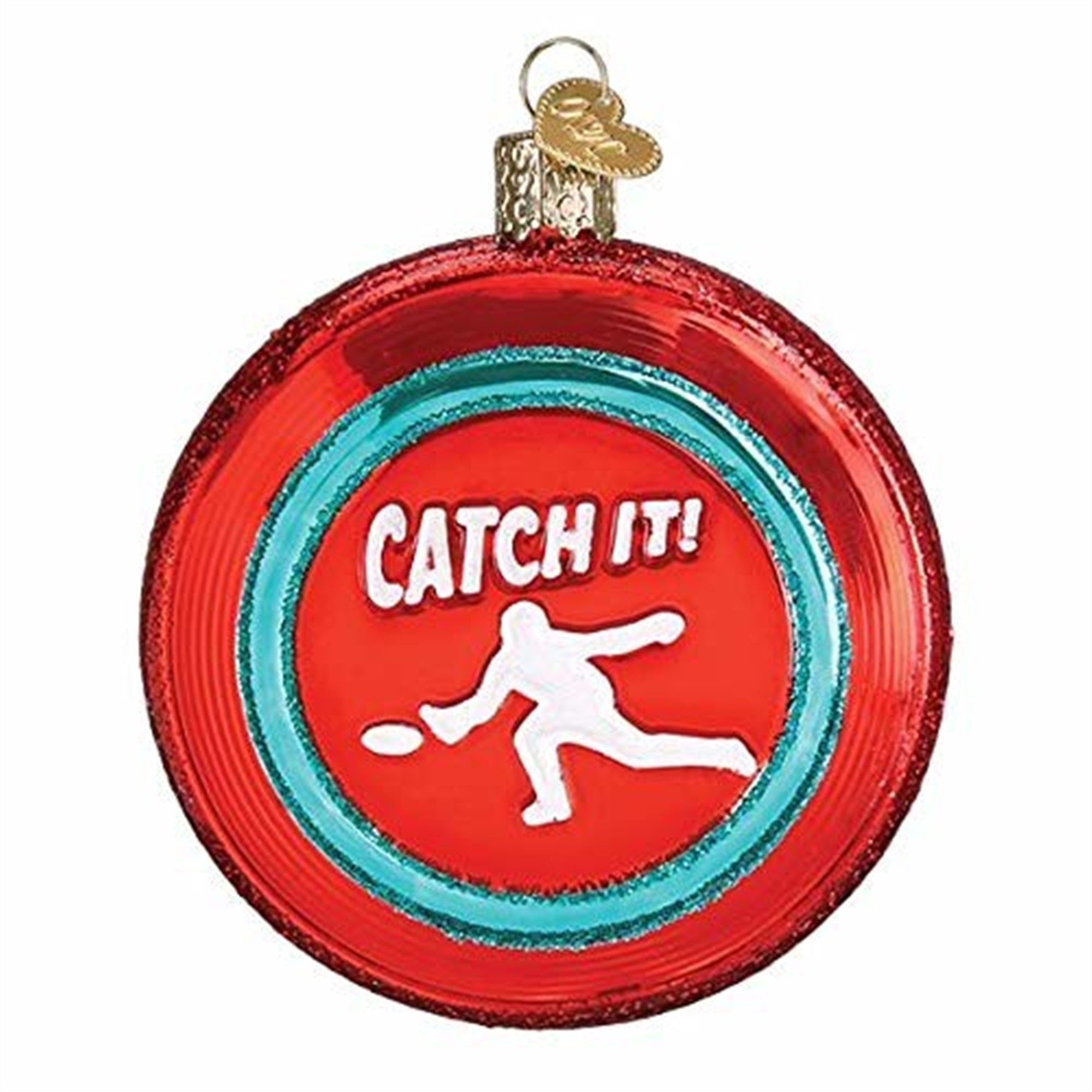 Old World Christmas Blown Glass Christmas Ornament, Sports Disc