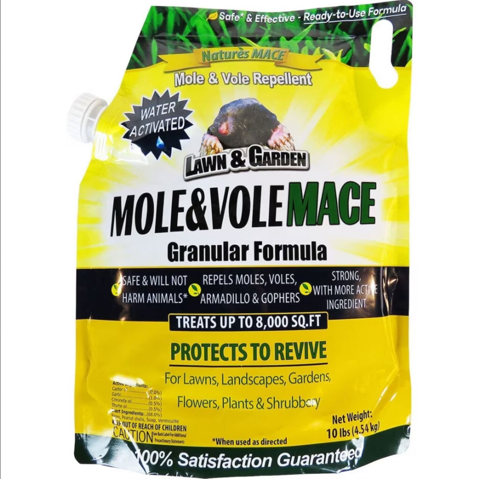 NATURE'S MACE Mole & Vole Repellent Granular, 10lb