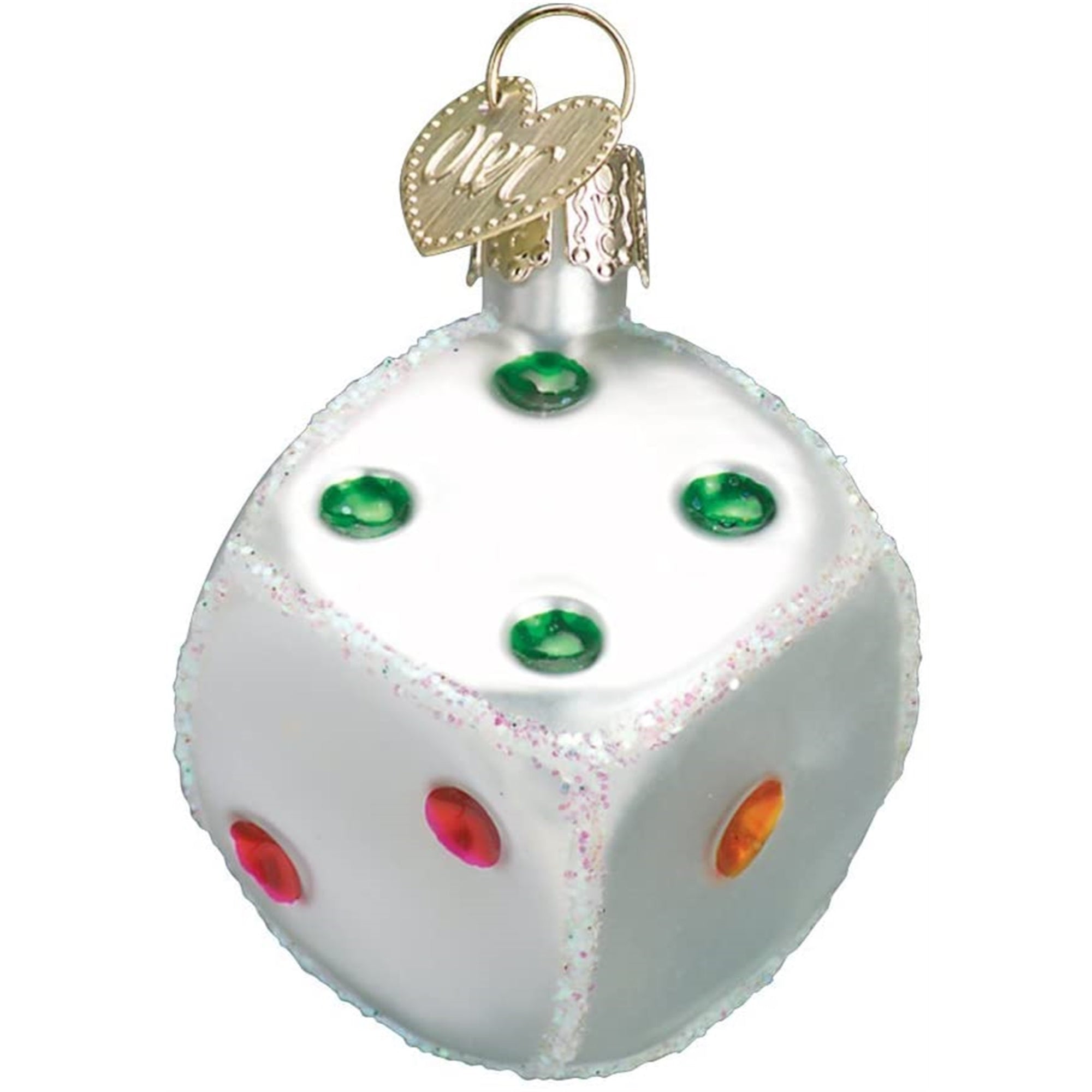 Old World Christmas Glass Blown Ornament, Dice 2"