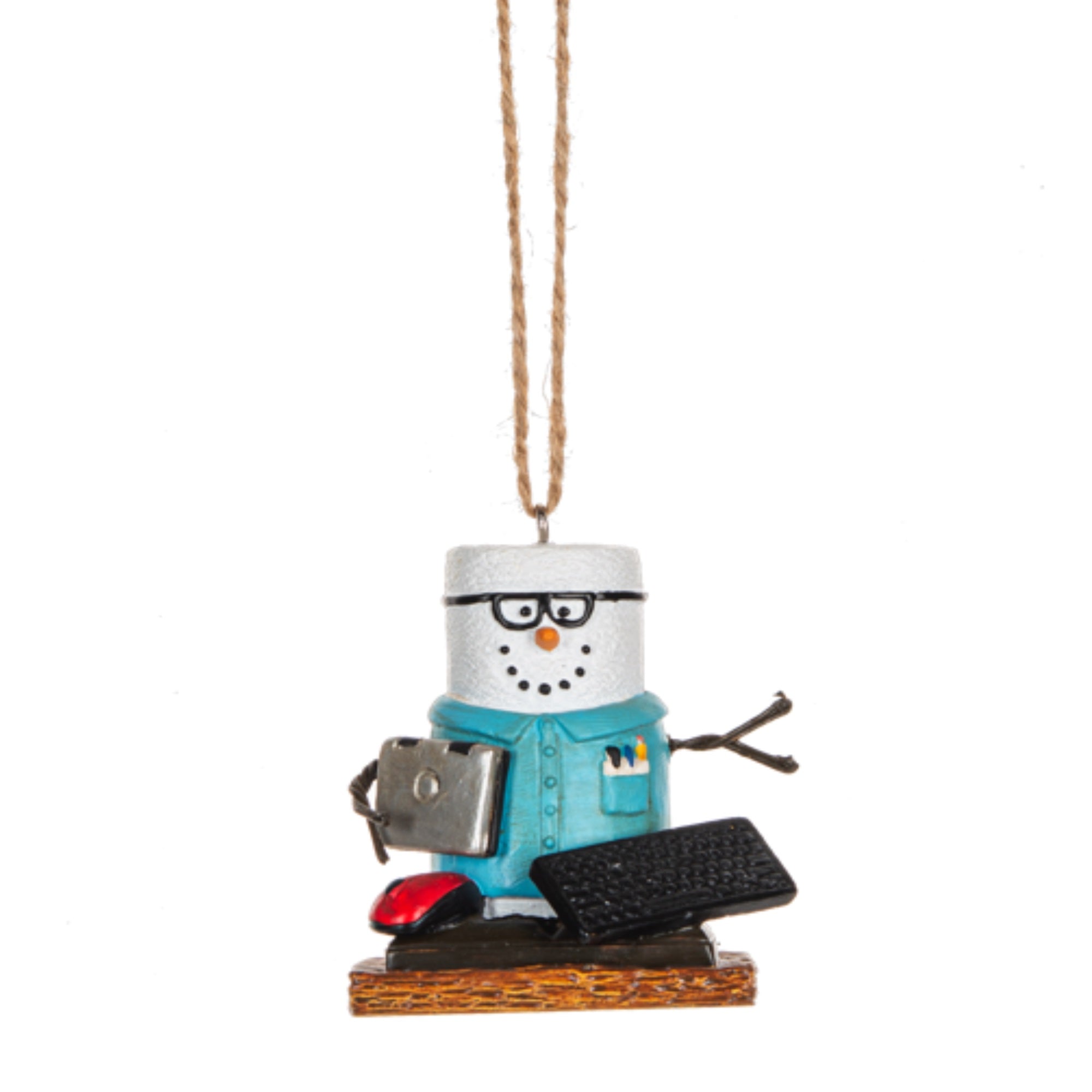 Ganz Smores IT Worker Snowman Plastic Holiday Christmas Ornament