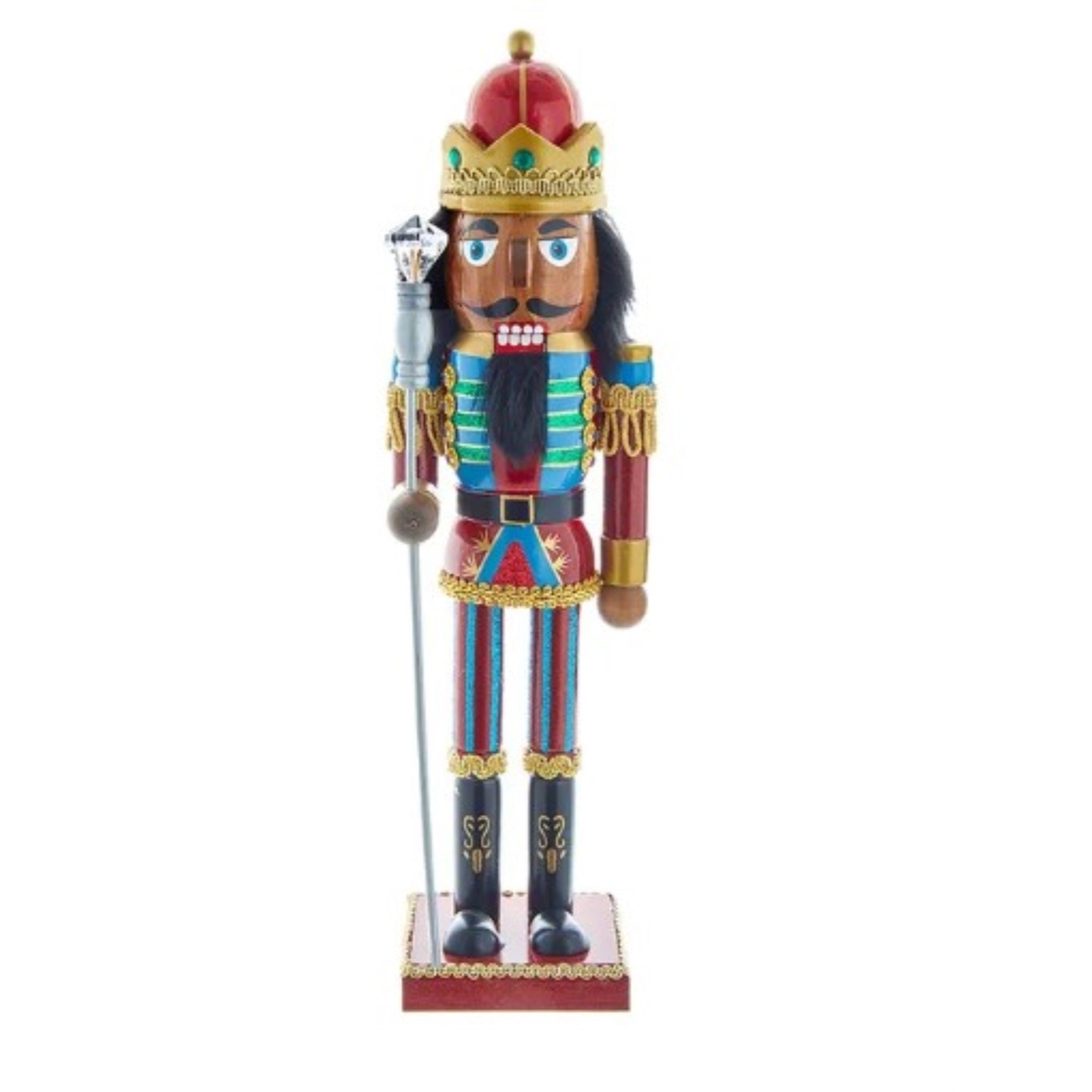 Kurt Adler Regal African American King Wooden Nutcracker, 15” Tall