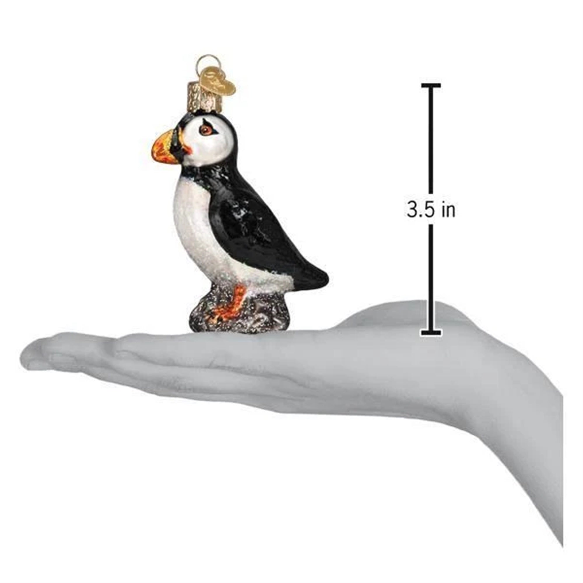 Old World Christmas Blown Glass Ornaments Puffin, 3.5"