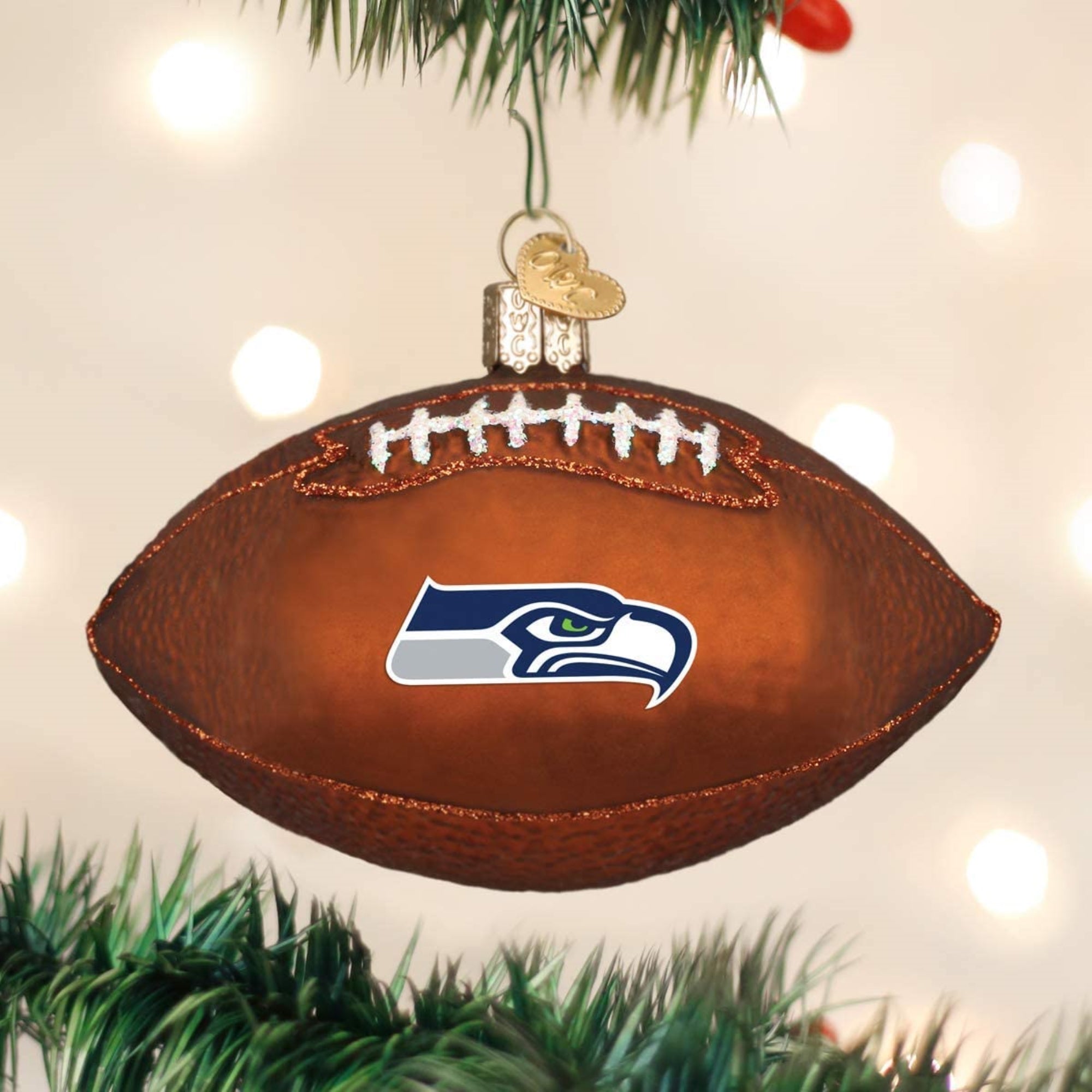 Old World Christmas Seattle Seahawks Football Ornament For Christmas Tree