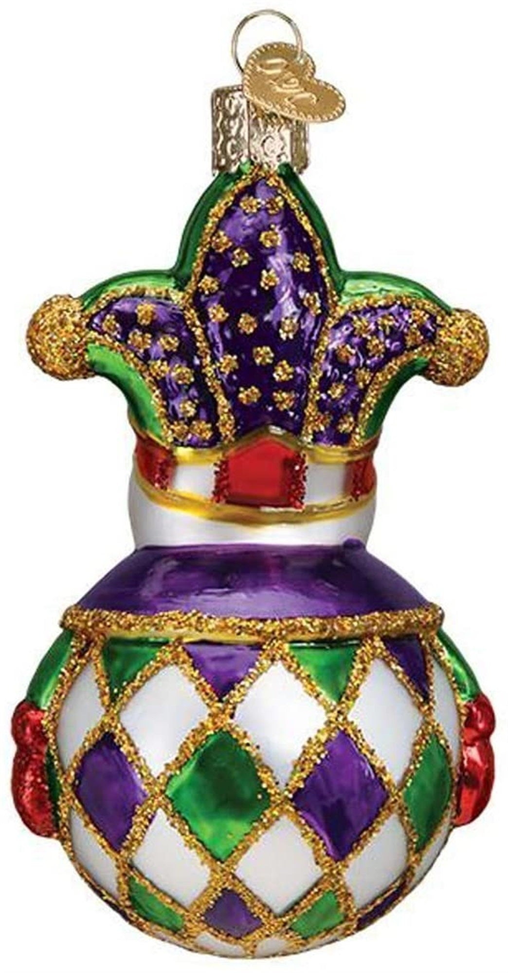 Old World Christmas Glass Blown Harlequin Snowman Ornament