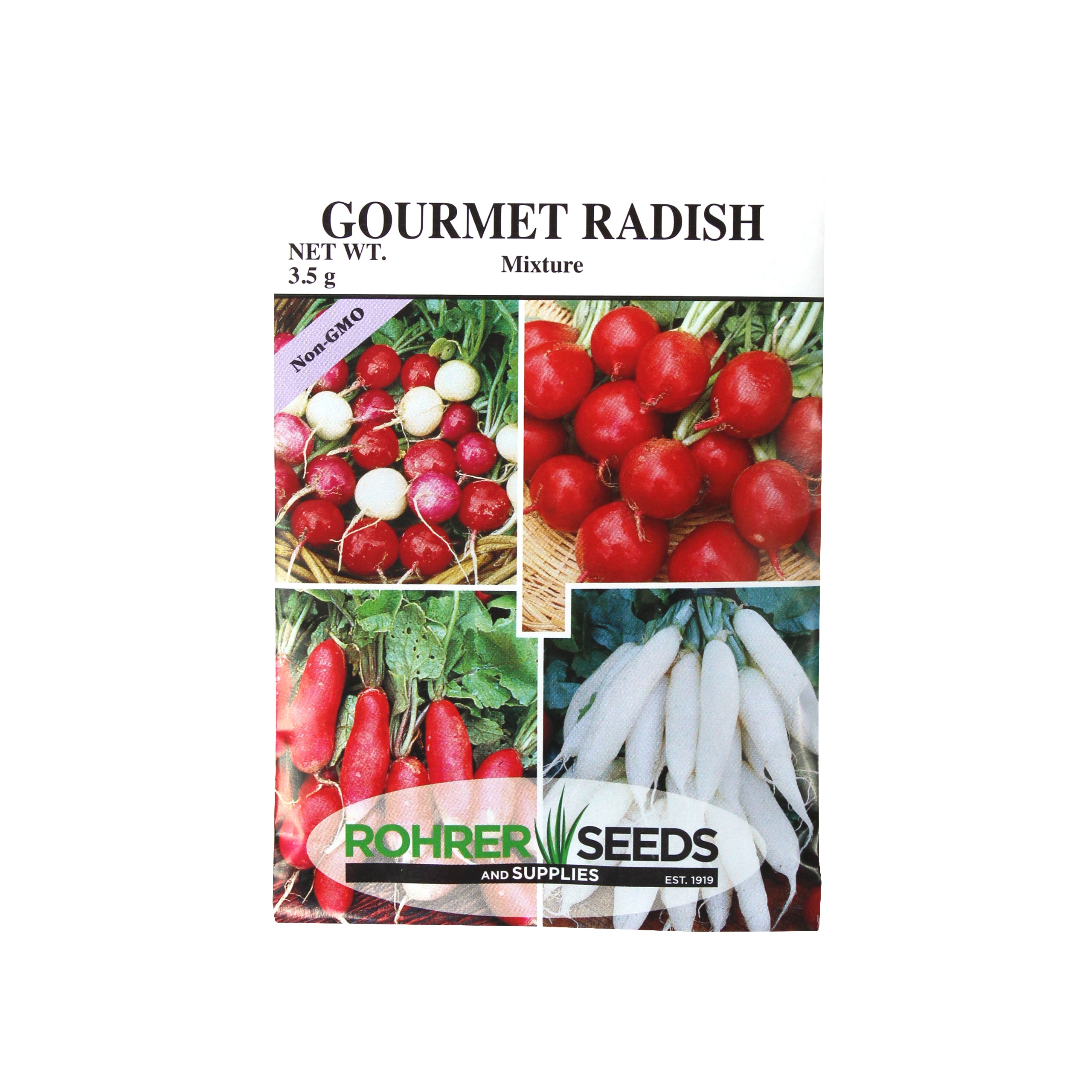 Rohrer Seeds Gourmet Radish Mixture, 3.5g, Approx 300 Seeds/Packet