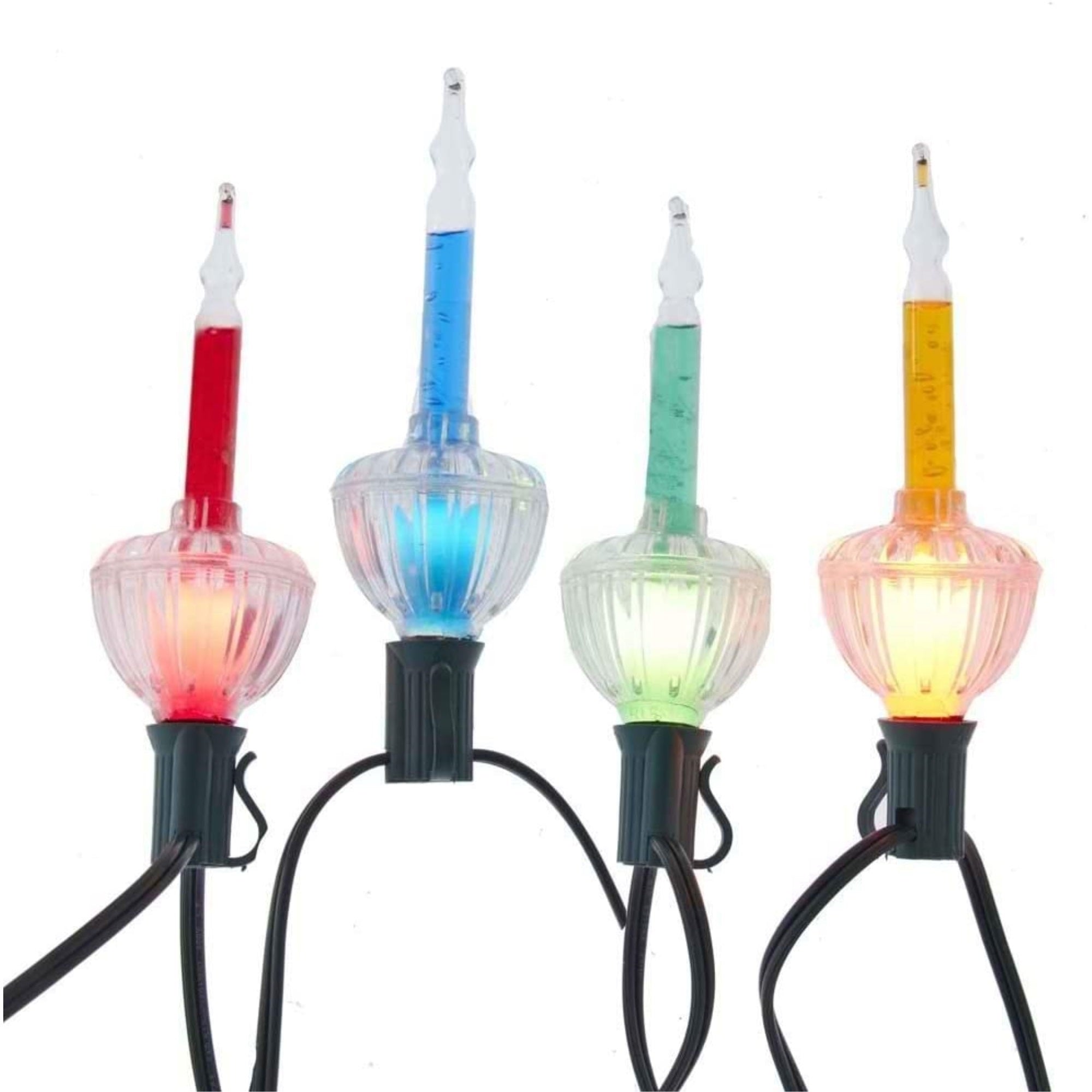 Kurt Adler Indoor/Outdoor String 7-Light Multicolor Bubble Light Set, 11.5 feet