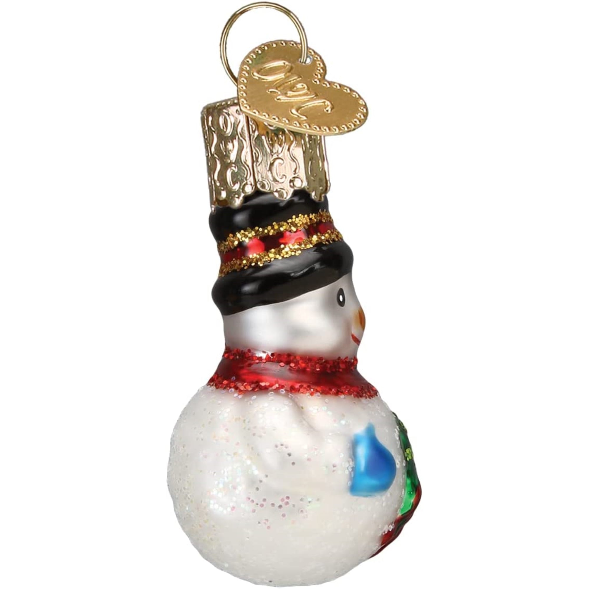 Old World Christmas Mini Glass Blown Snowman Ornament, 2"