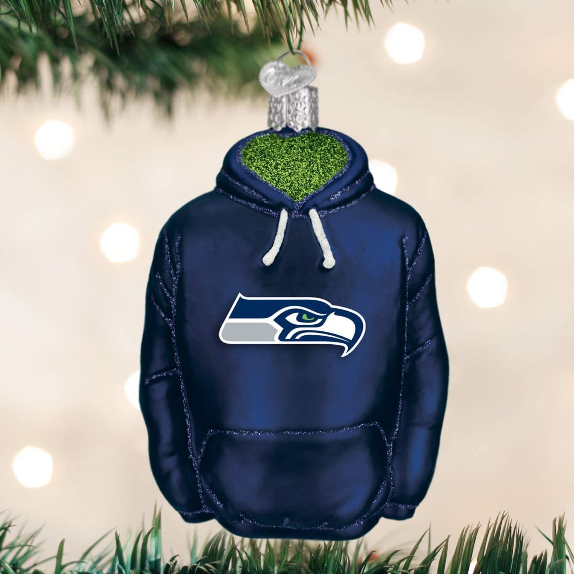 Old World Christmas Seattle Seahawks Hoodie Ornament For Christmas Tree