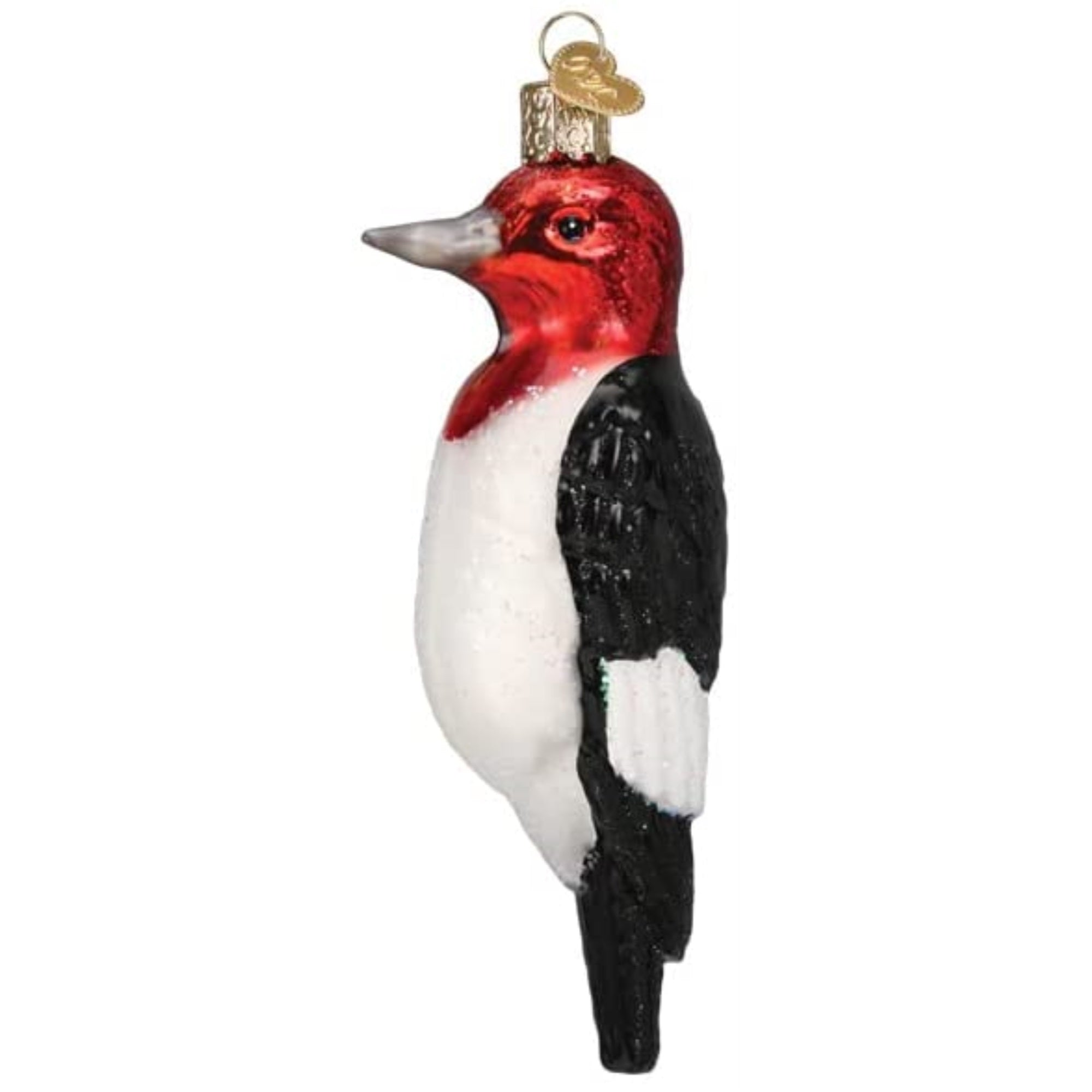 Old World Christmas Red-Headed Woodpecker Glass Blown Ornament Christmas Tree