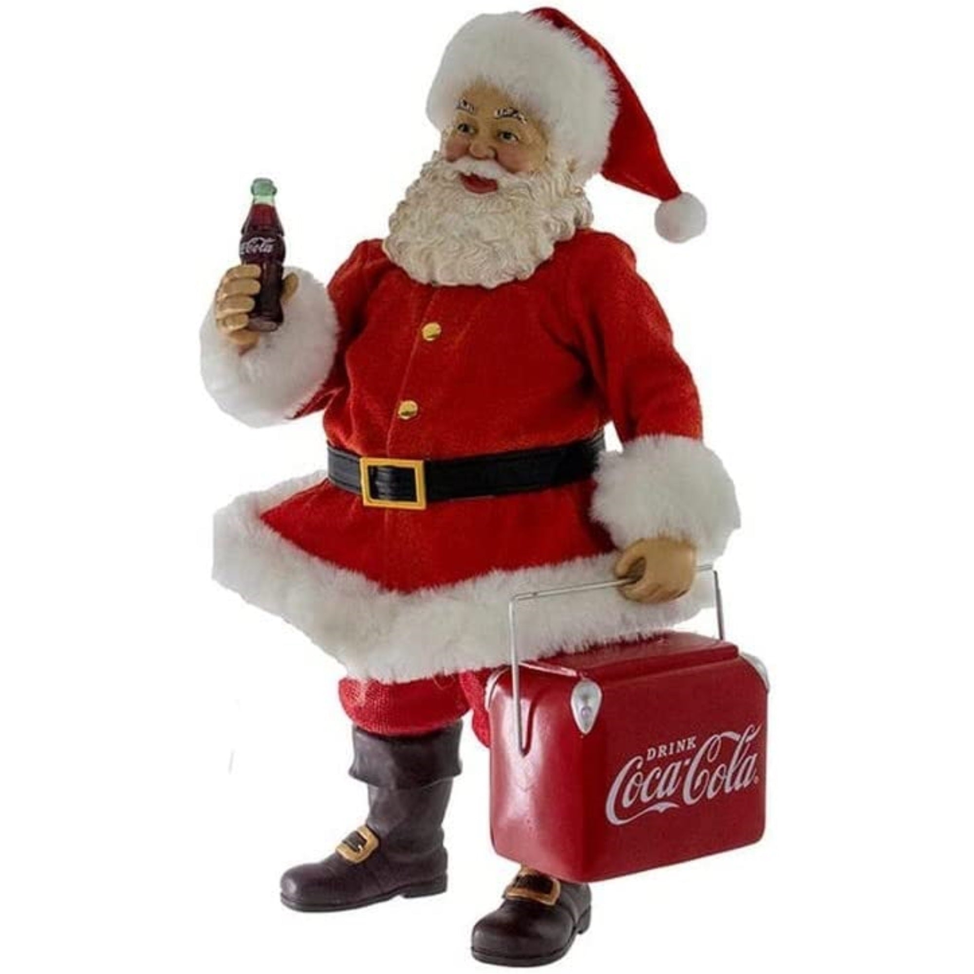 Kurt Adler Fabriché Collection, Coca-Cola Coke Cooler Table Piece Santa, 10.5"