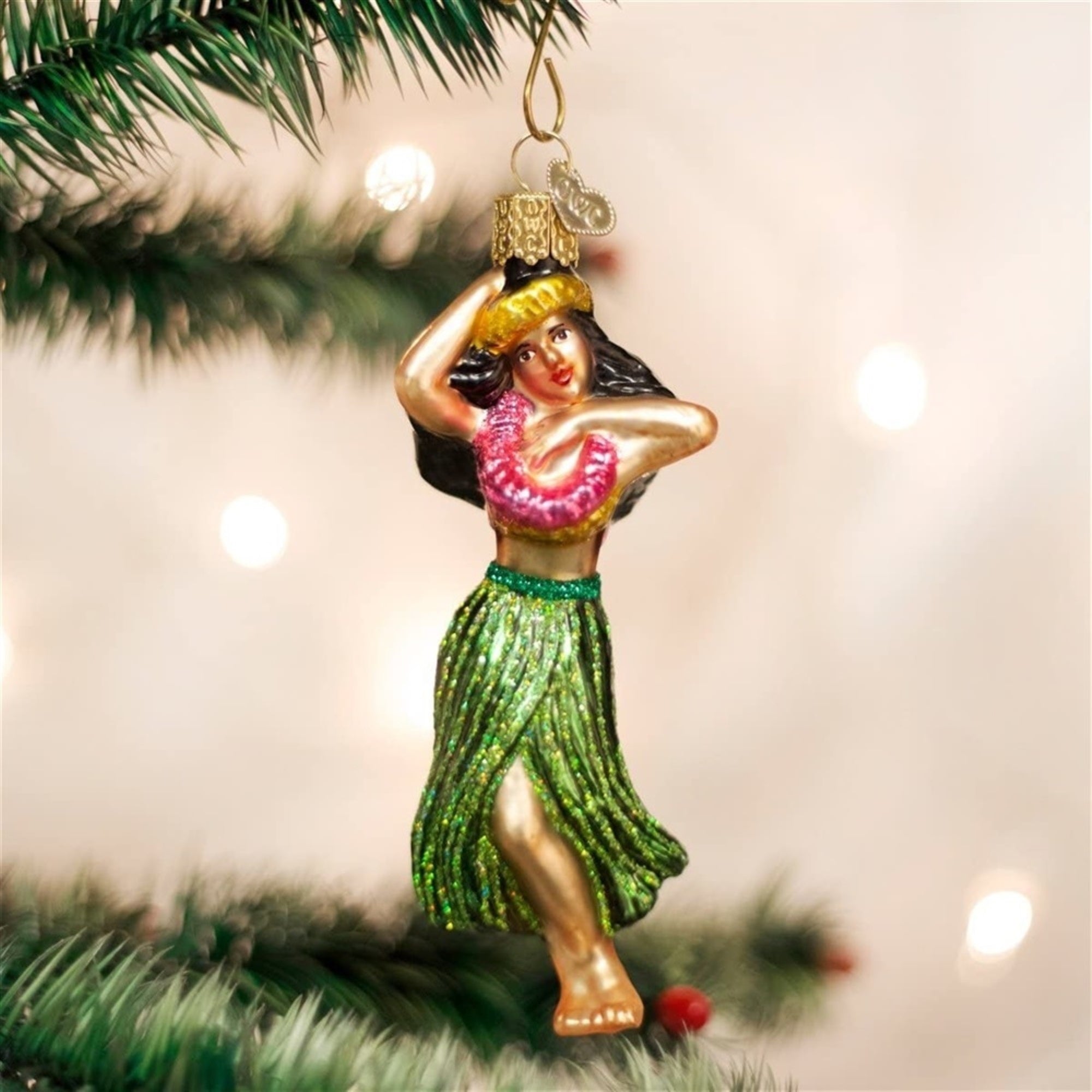 Old World Christmas 10194 Glass Blown Hula Dancer Ornament