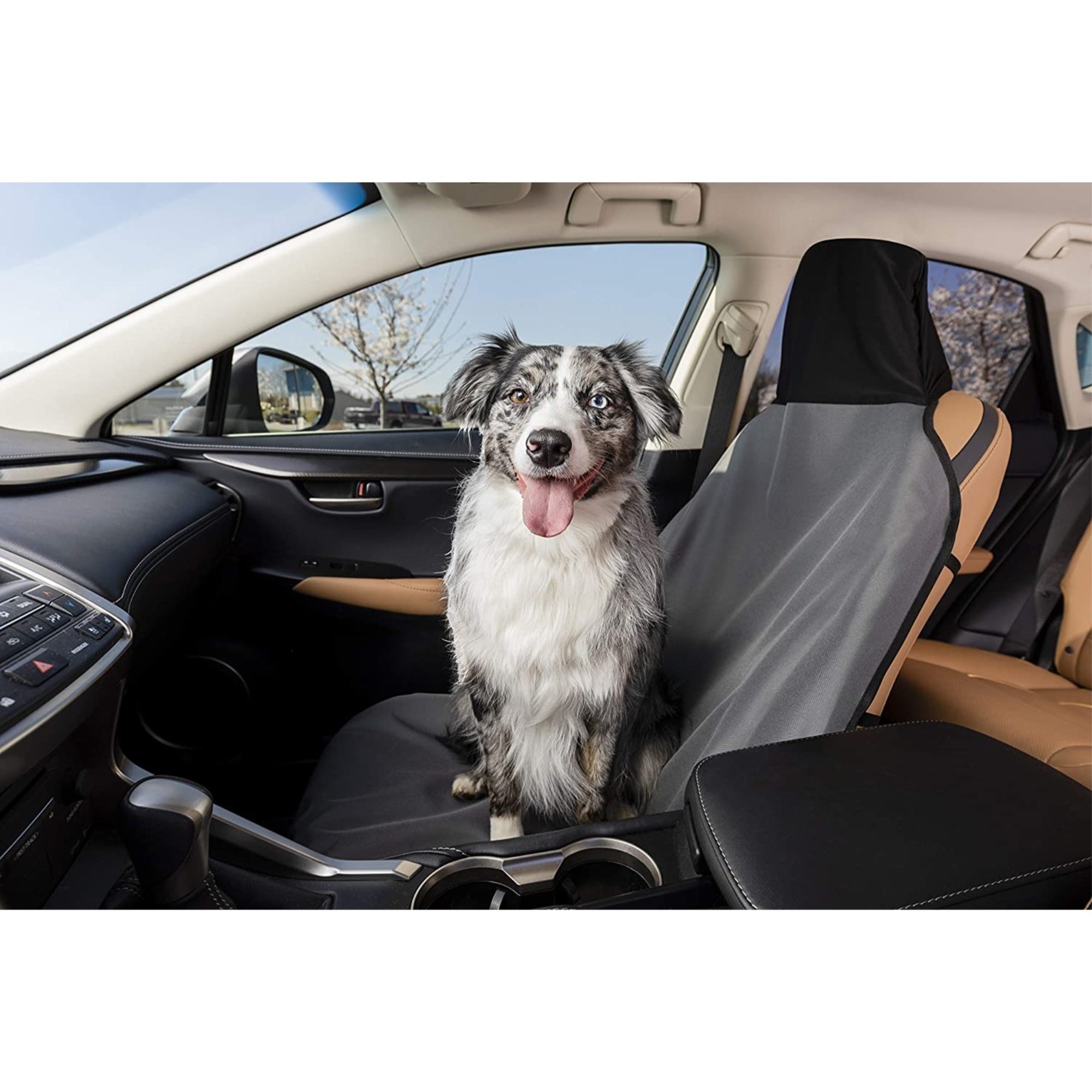 PetSafe Happy Ride Bucket Seat Cover for Pets, Fits Most Vehicles, Grey