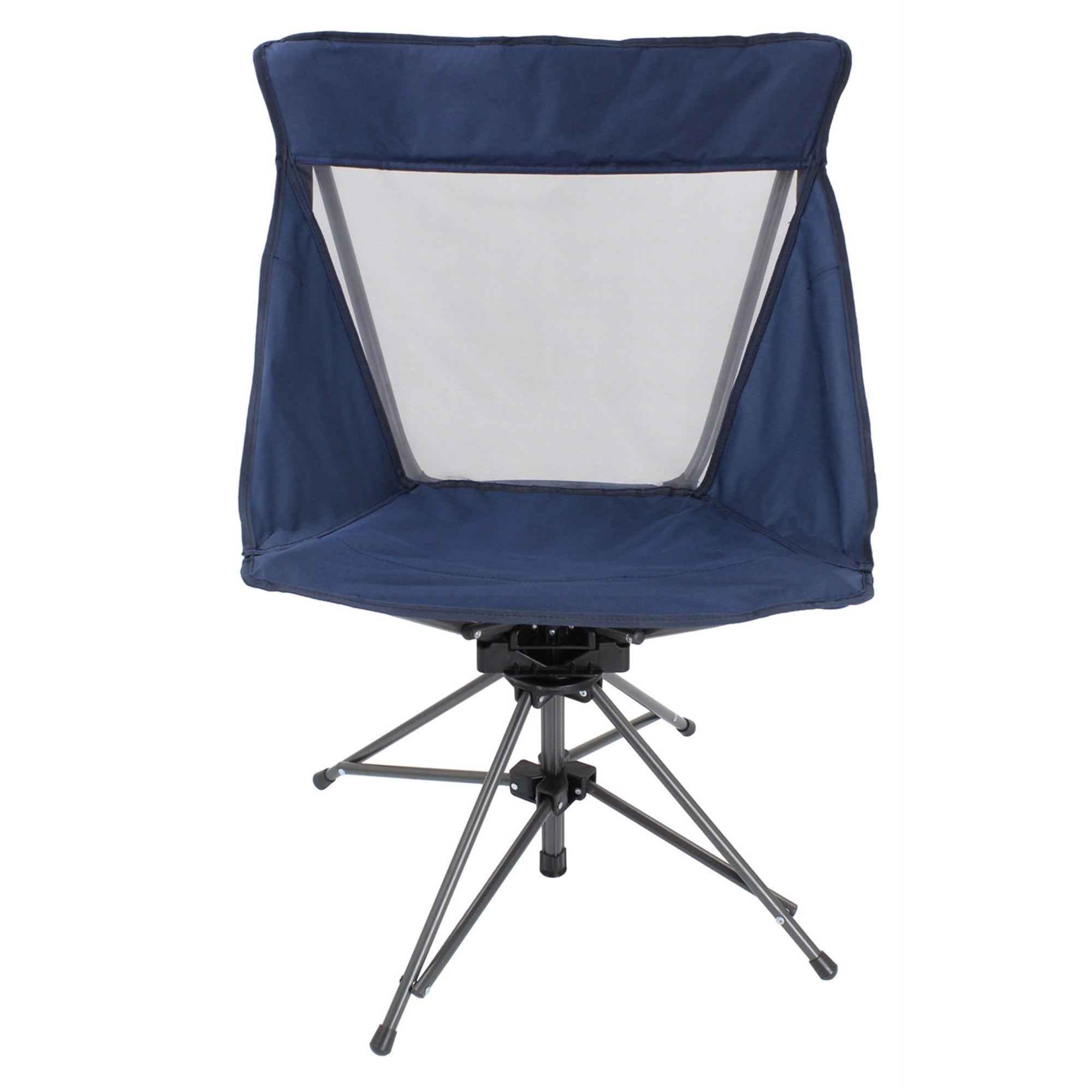 Zenithen Limited Swivel Folding Chair, Navy Color With Mesh Back Cool Seating