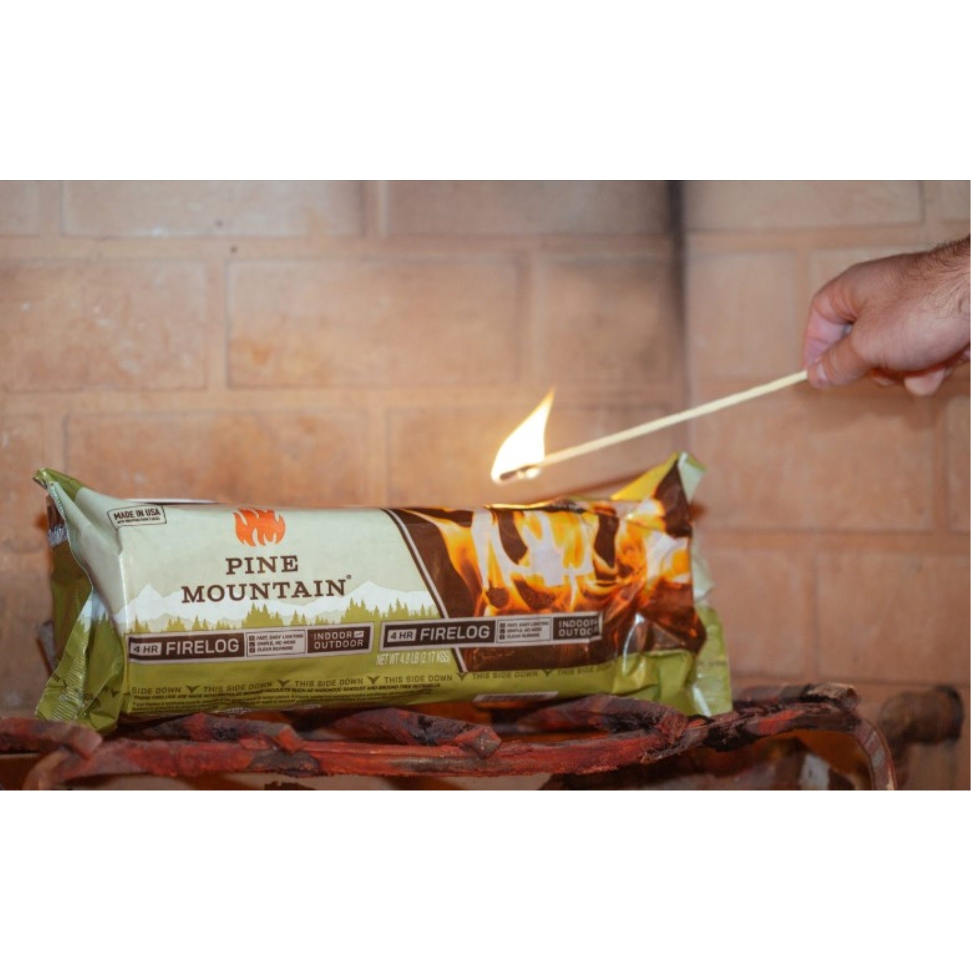 Pine Mountain Traditional Indoor/Outdoor 4-Hour Burning Fire Logs, 6 Pack