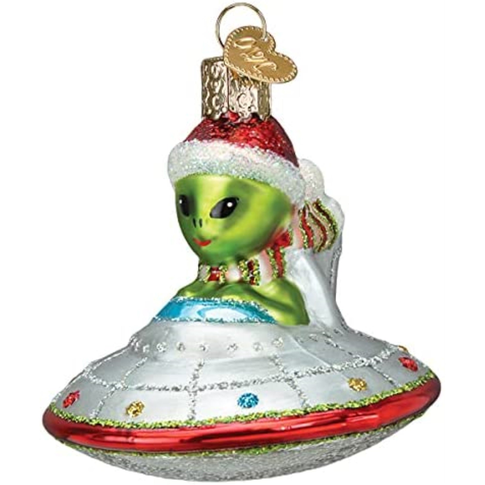 Old World Christmas Glass Blown Tree Ornament, Christmas UFO