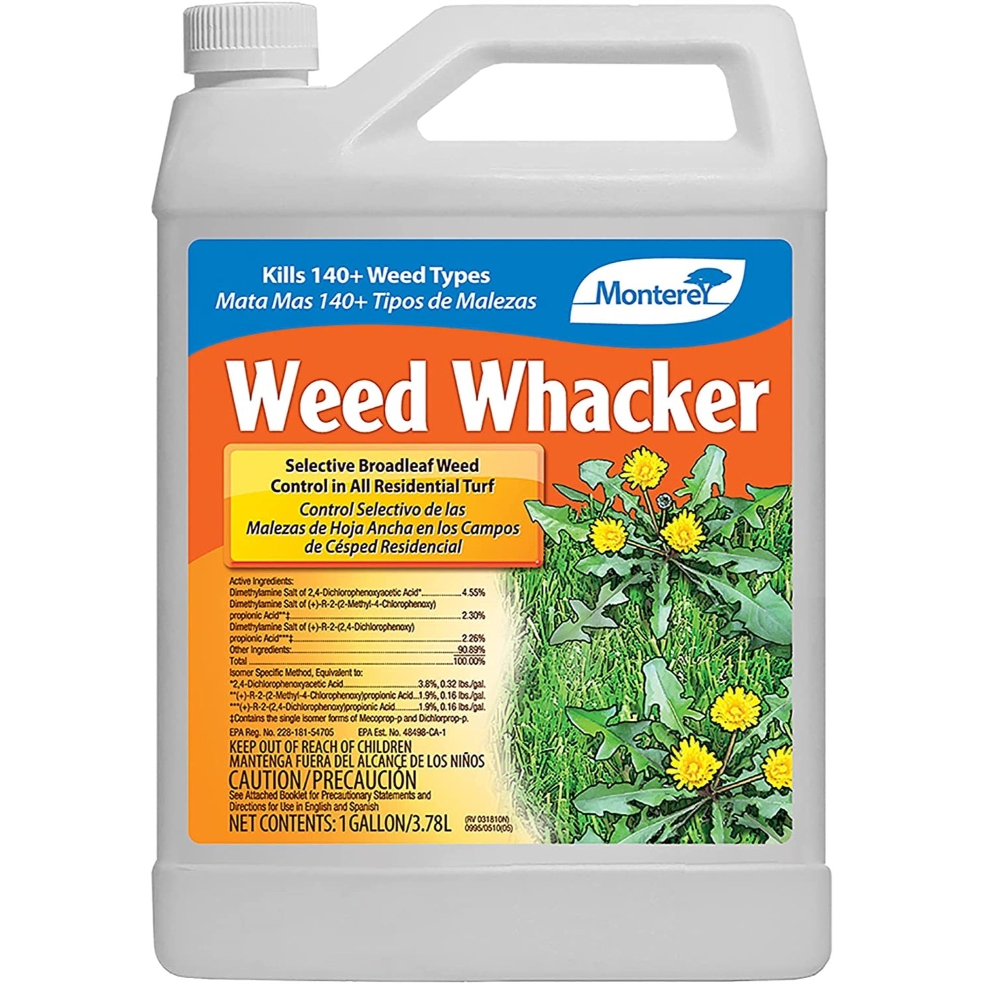 Monterey Weed Whacker Selective Broadleaf Weed Control, Residential Turf, Concentrate, 1 Gal