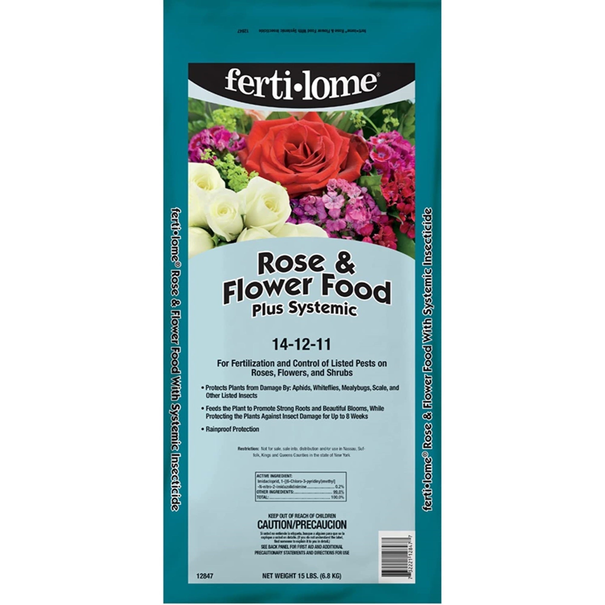 VPG Fertilome Rose & Flower Food Plus Systemic, 14-12-11 (15# bag)