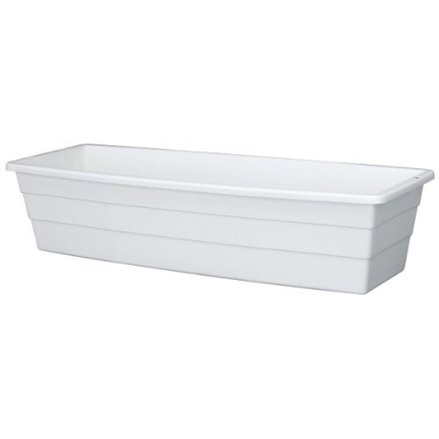 DCN Plastic Futura Balcony Planter, White 18"