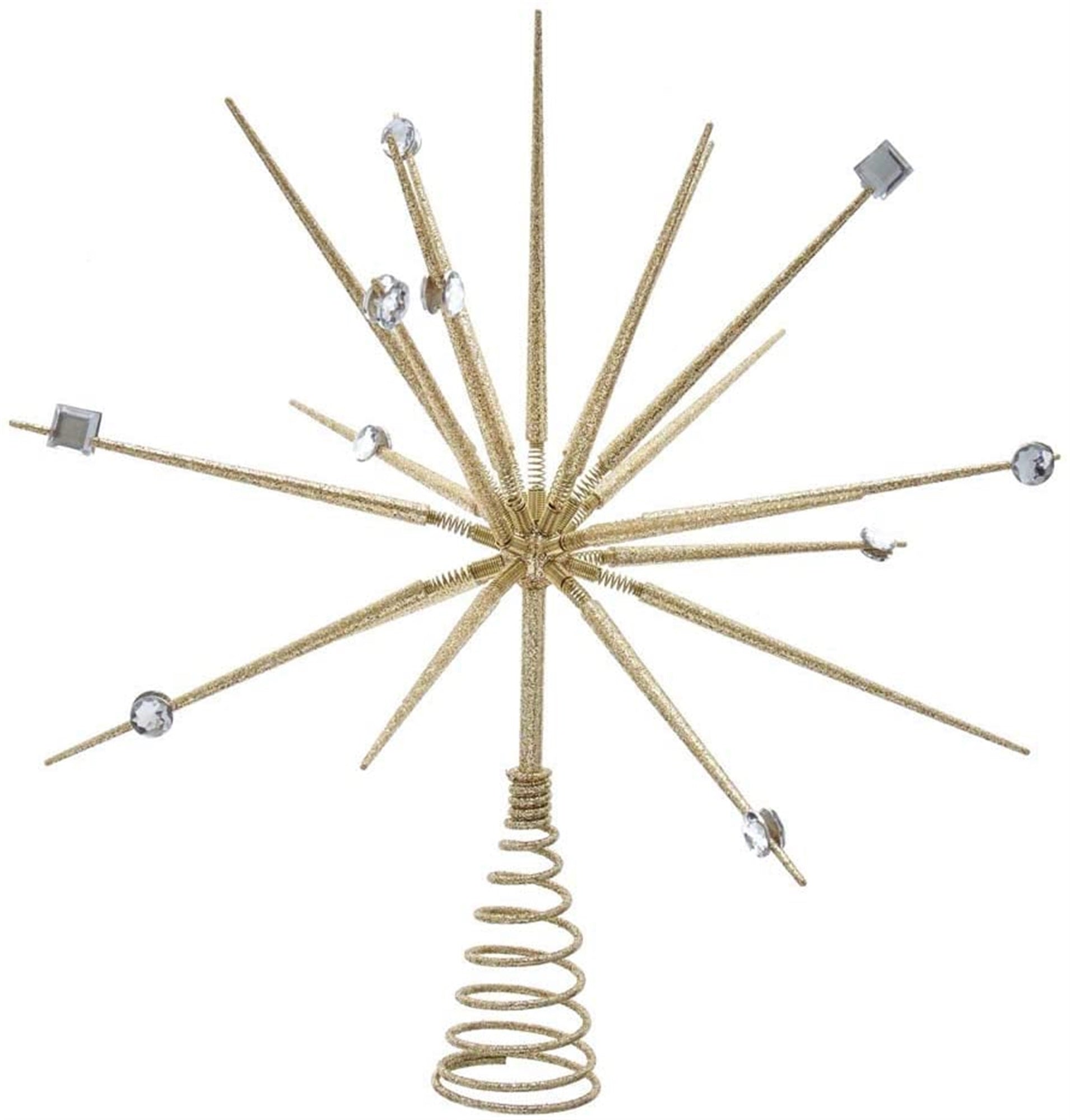 Kurt S. Adler Gold Starburst Throng Treetop Tree Topper, Multi, 14.8"