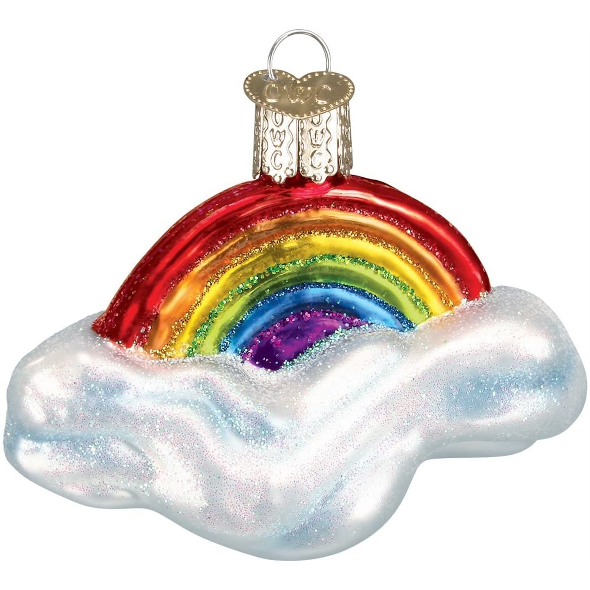 Old World Christmas Glass Blown Ornament, Rainbow, 3"