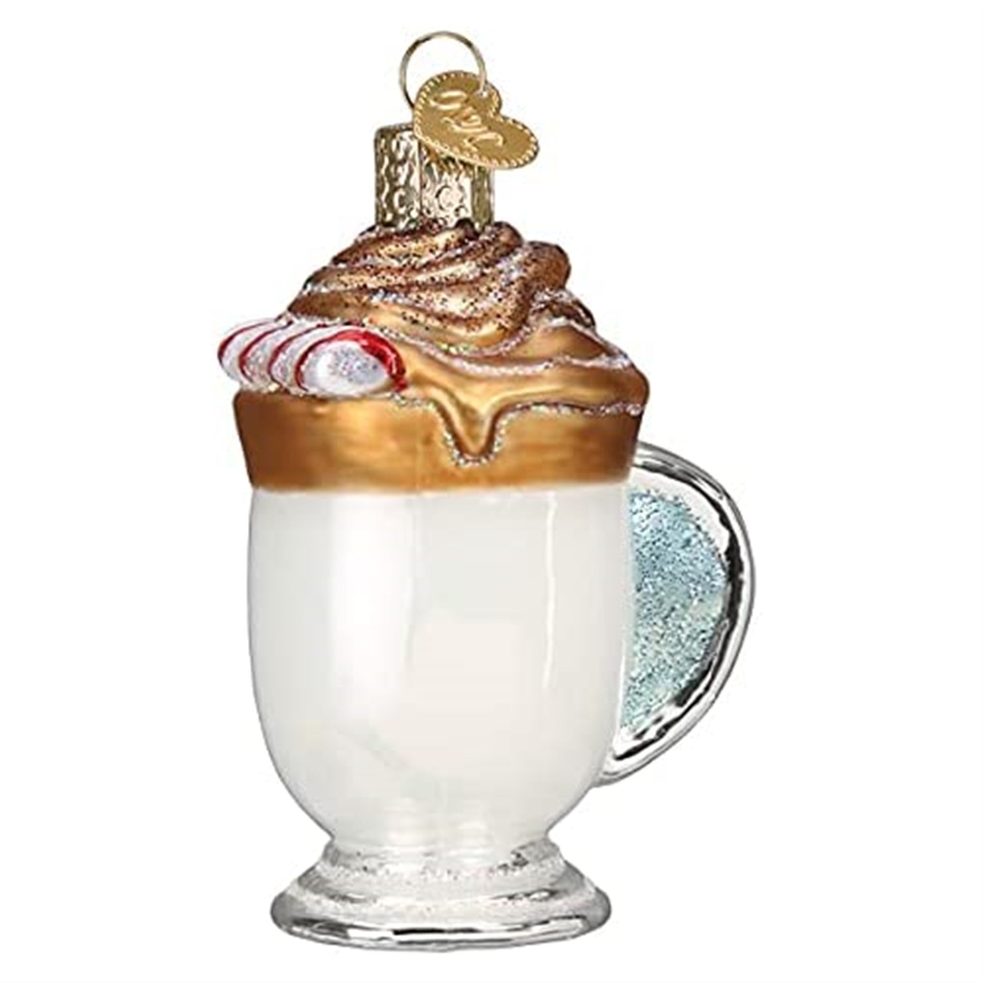 Old World Christmas Glass Blown Ornament, Whipped Coffee, 3.5"