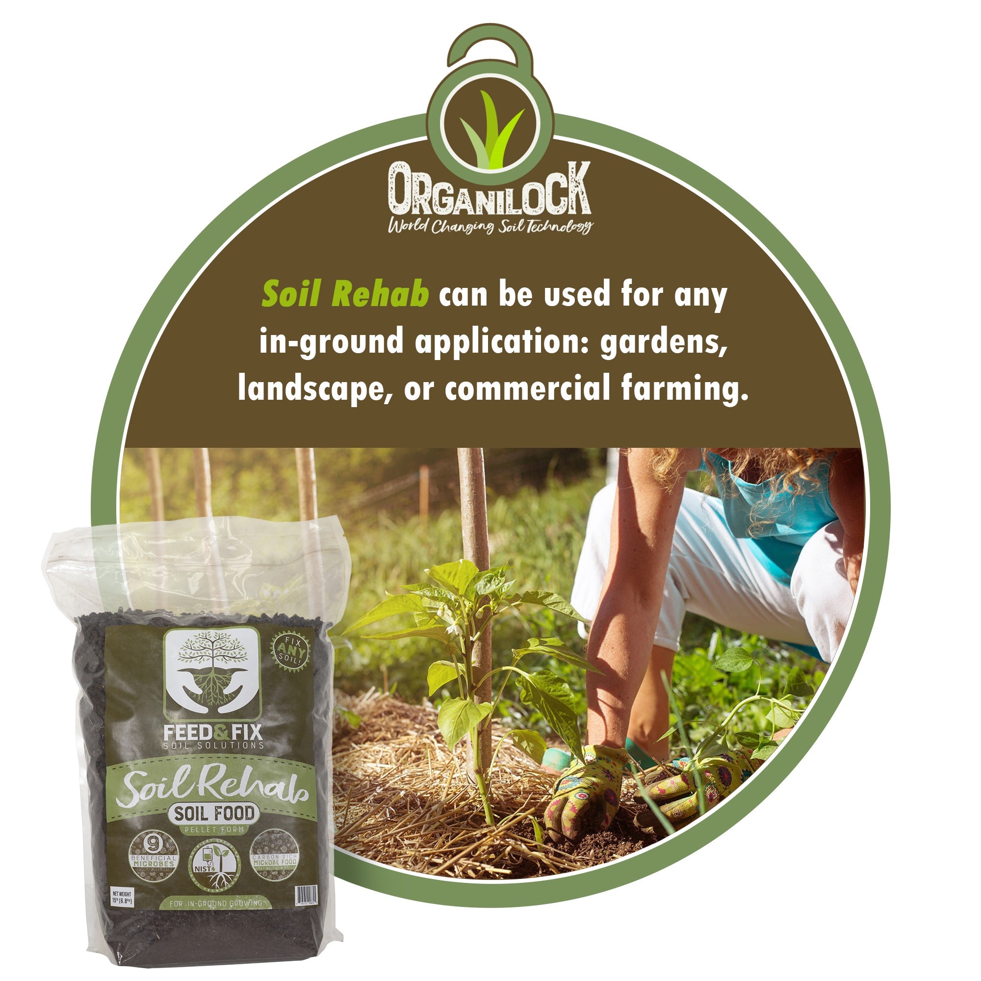 OrganiLock Soil Rehab Pellet Fertilizer Plant Food For Organic Growing