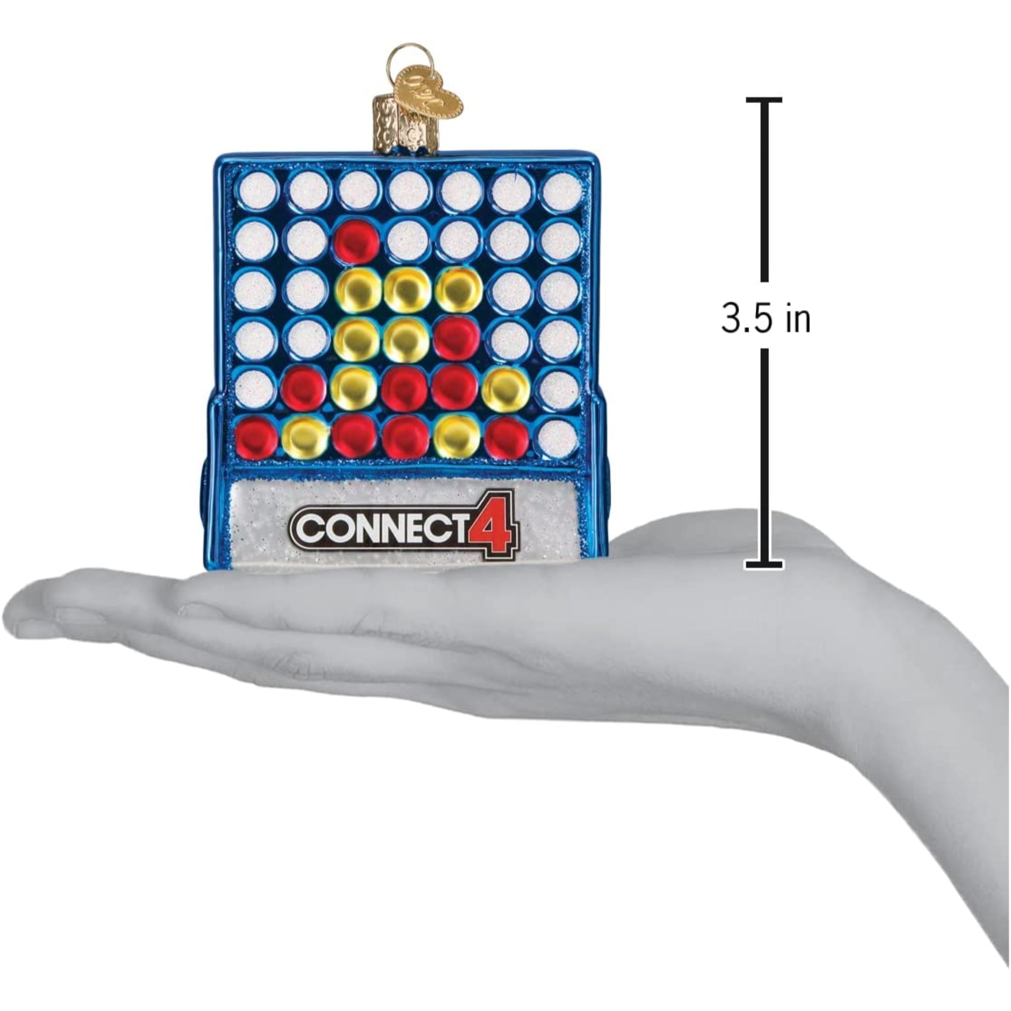 Old World Christmas Glass Blown Connect 4 Ornament, 3.5"