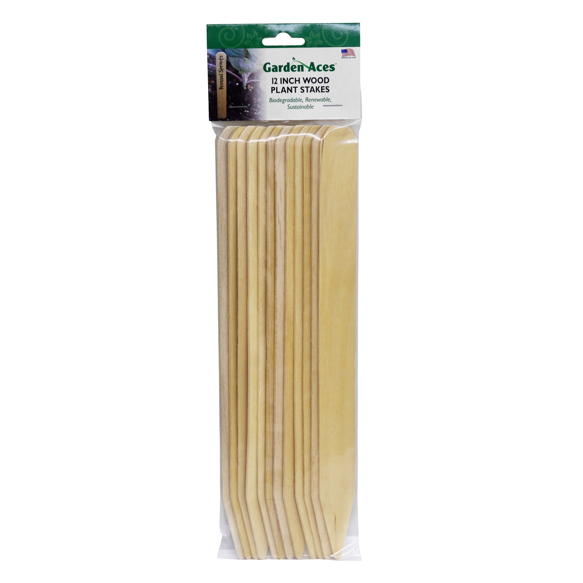 DP Industries Garden Aces Natural Wood Plant Stakes, 12" (Qty. 12 per pack)