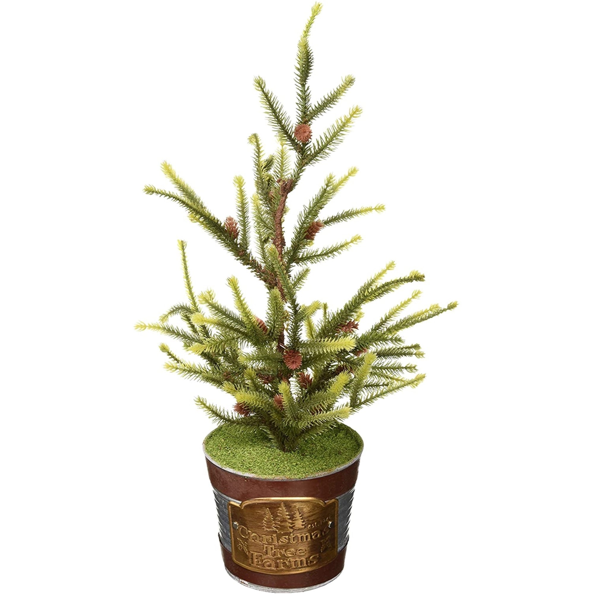 Gerson Christmas Tree Farms Container with Artificial Tree, 18"
