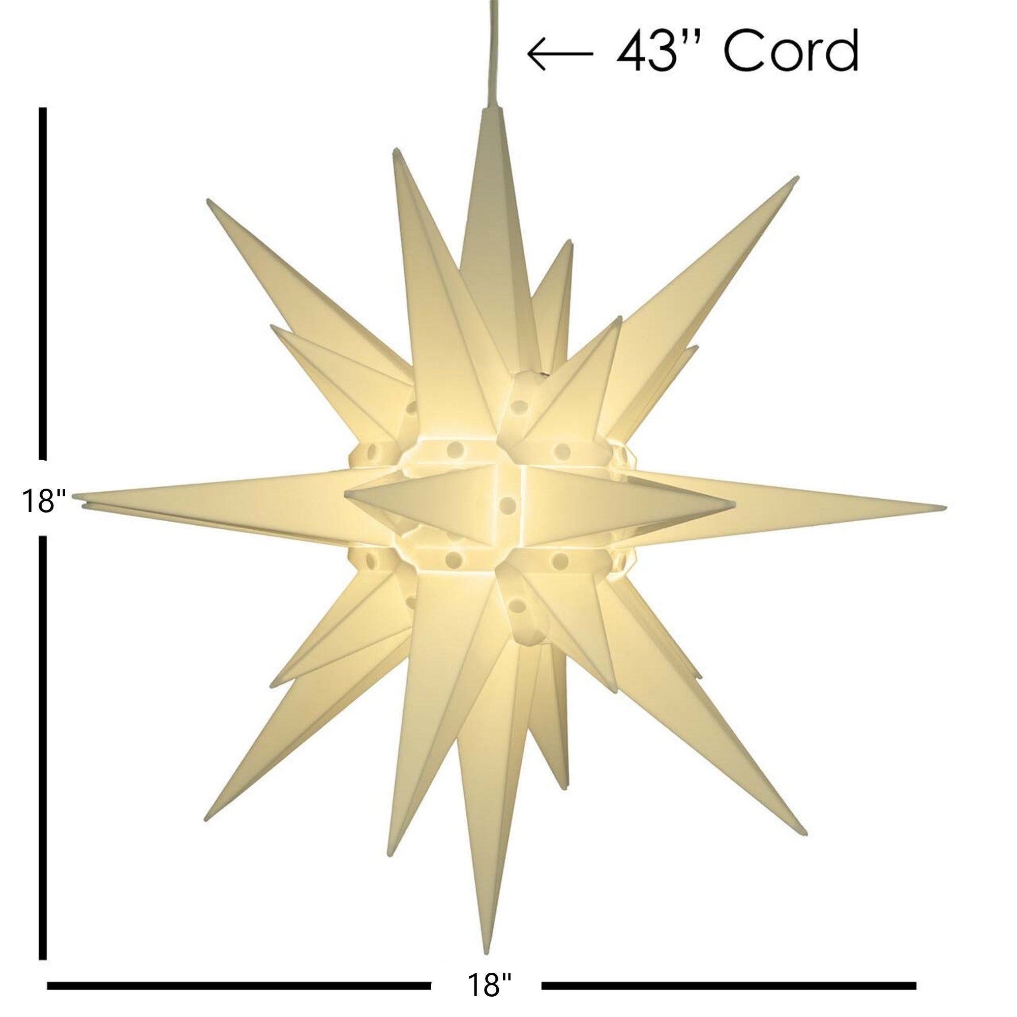 CandleCup Moravian Star Christmas Holiday Outdoor Light Decoration, 18"