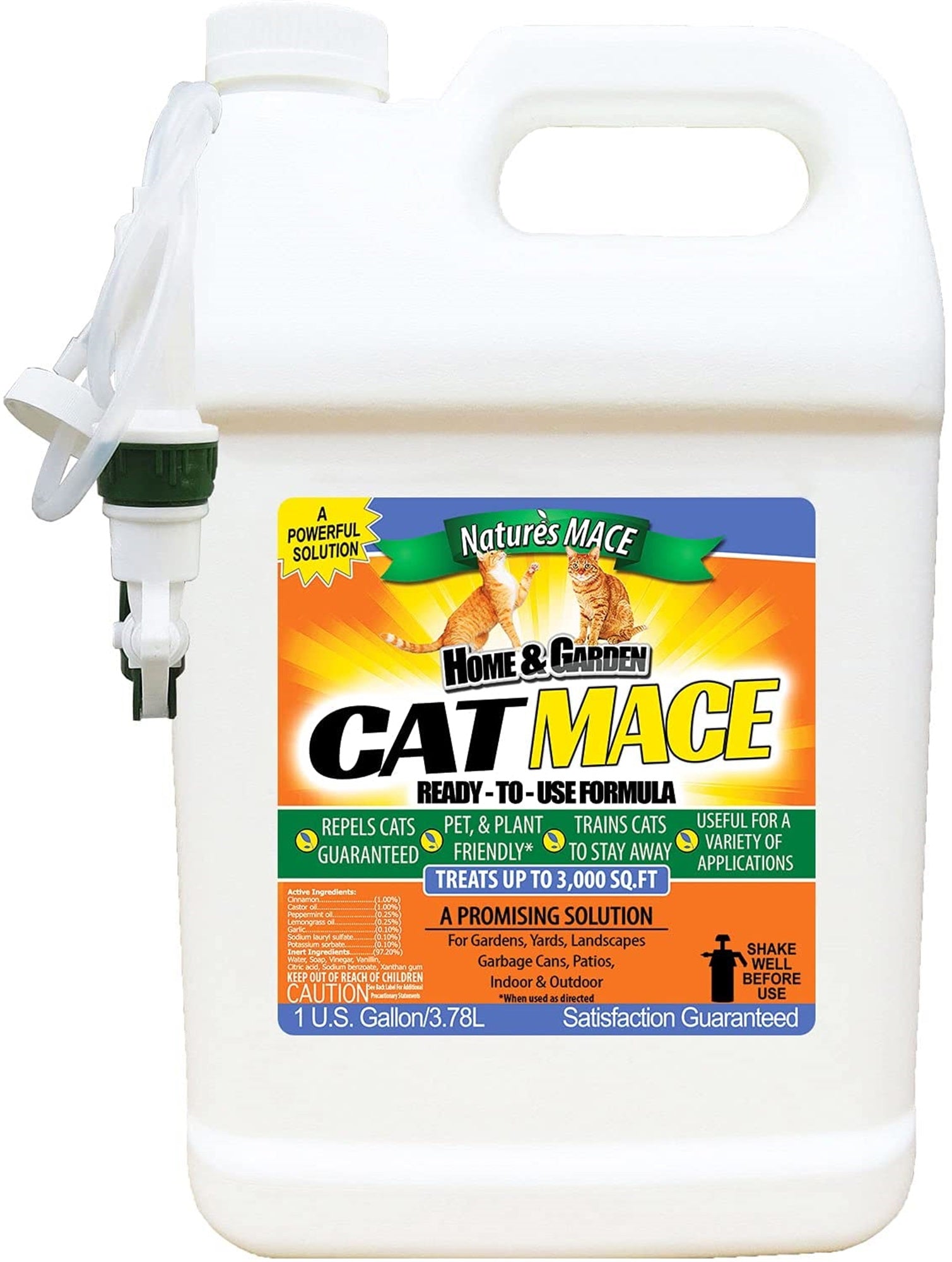 Nature's Mace Cat Repellent Outdoor Spray, 1 Gallon