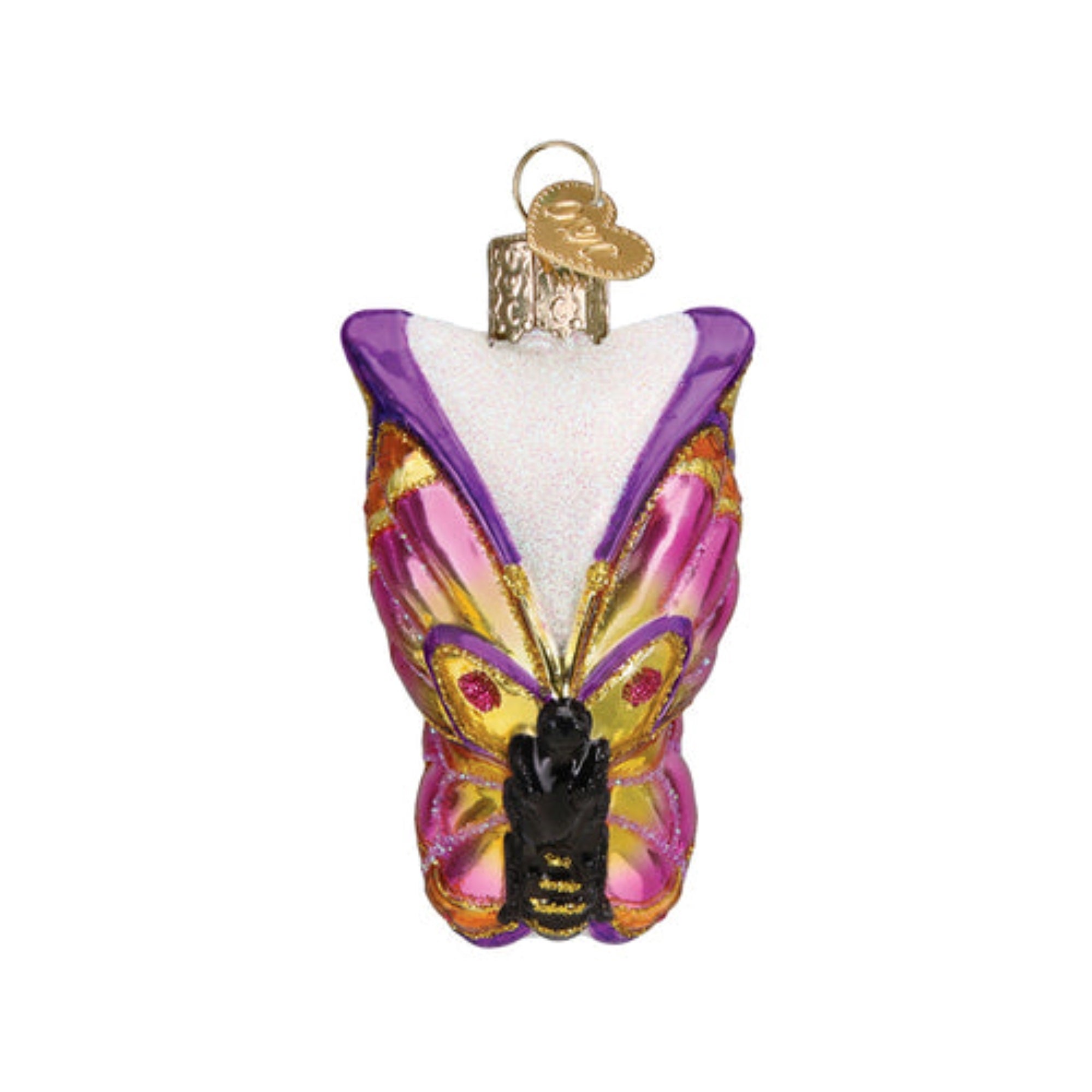 Old World Christmas Bright Butterfly Blown Glass Holiday Ornament For Tree
