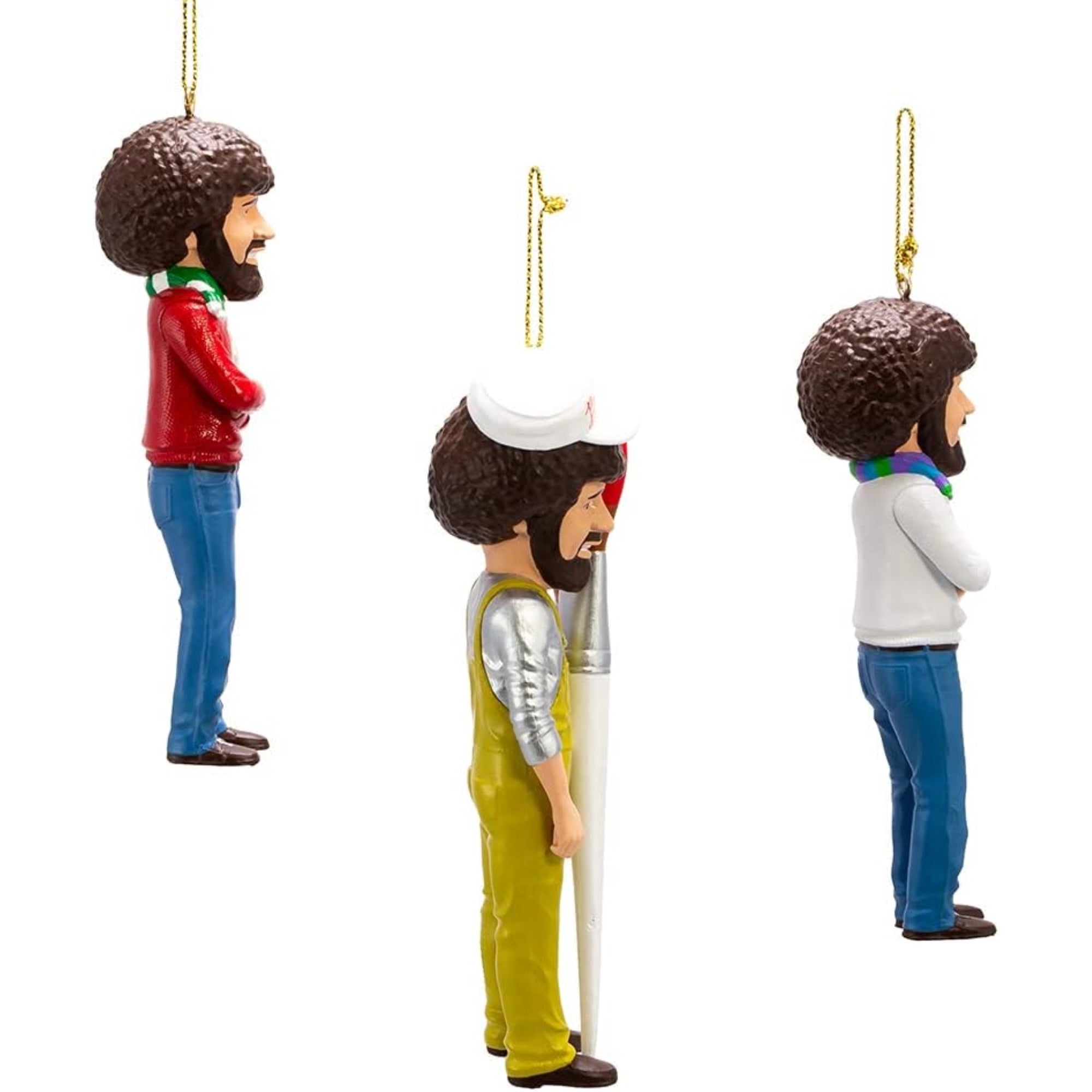 Kurt S. Adler Christmas Bob Ross Plastic Ornament Sets, Multi-Colored, 5"