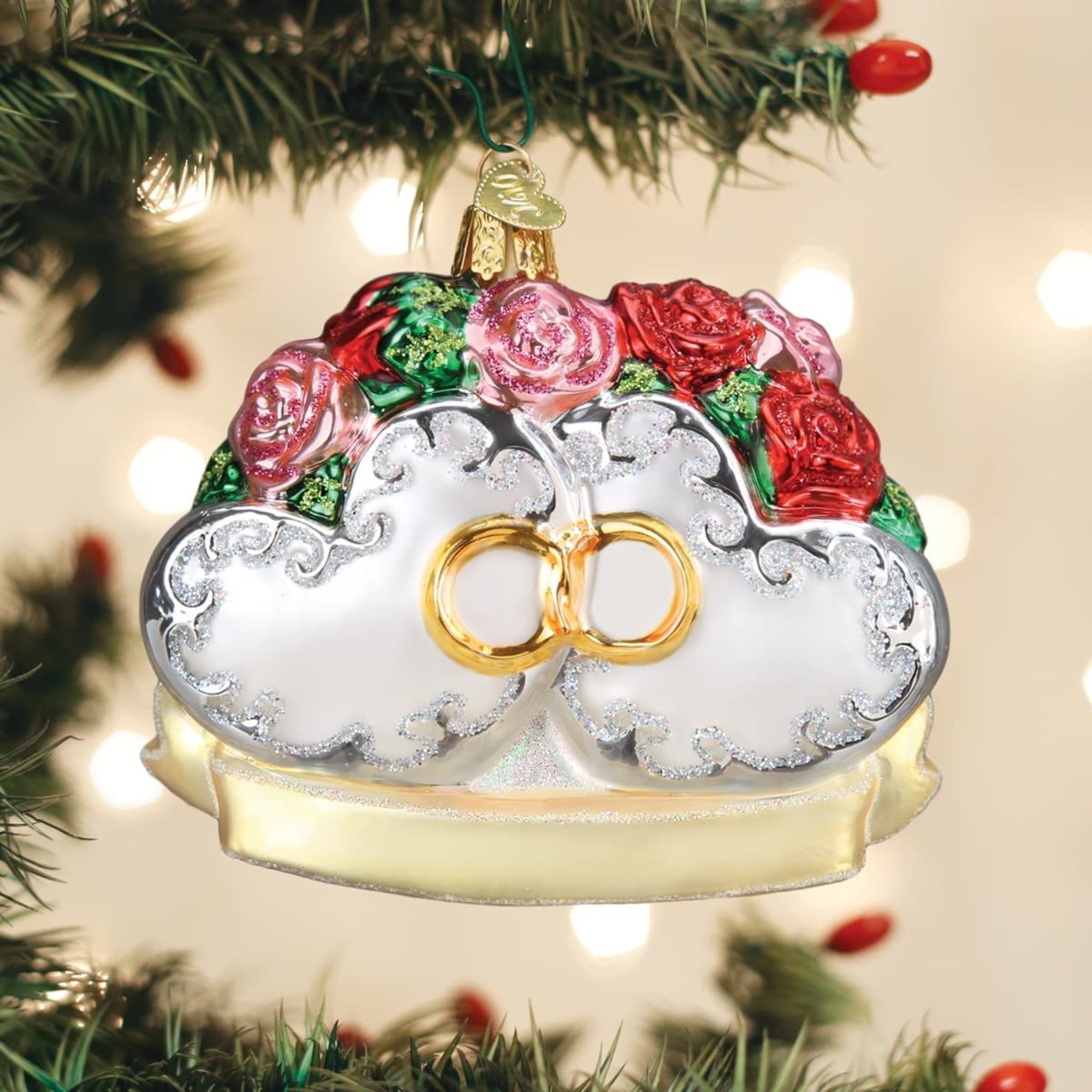Old World Christmas Blown Glass Christmas Ornament, Couple's First Christmas