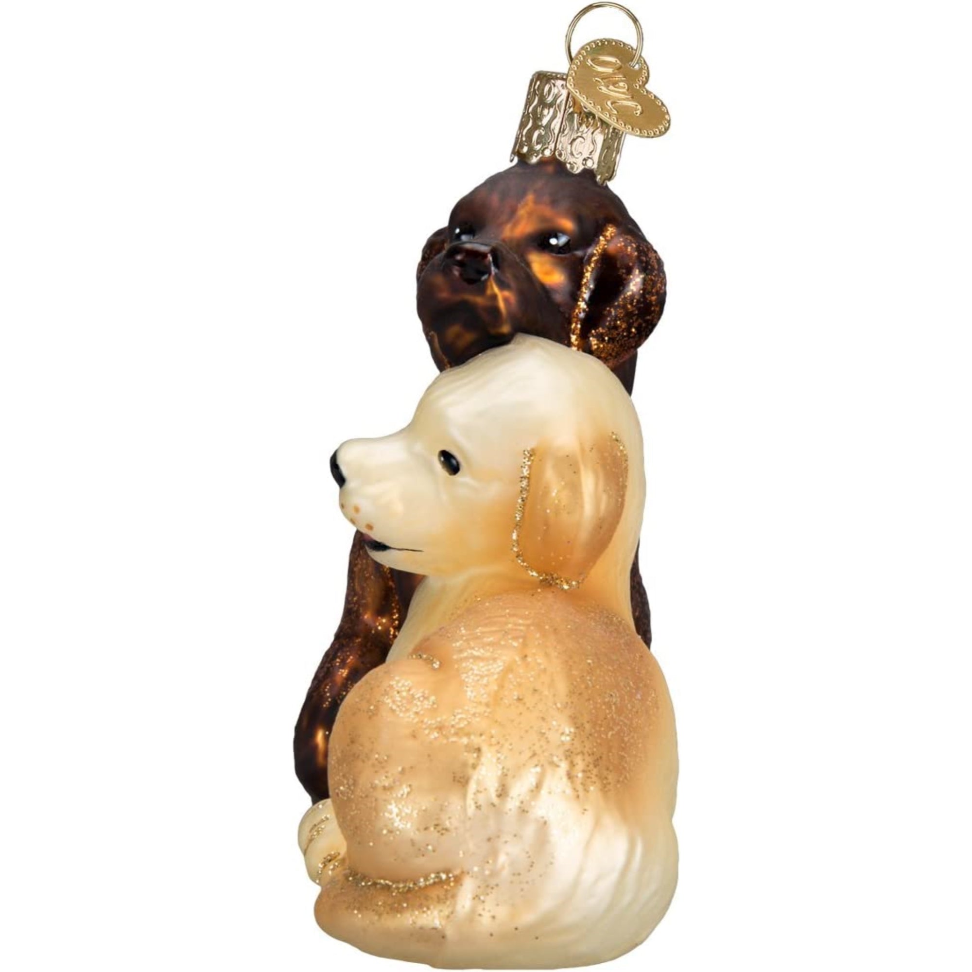 Old World Christmas Blown Glass Christmas Ornament, Puppy Love