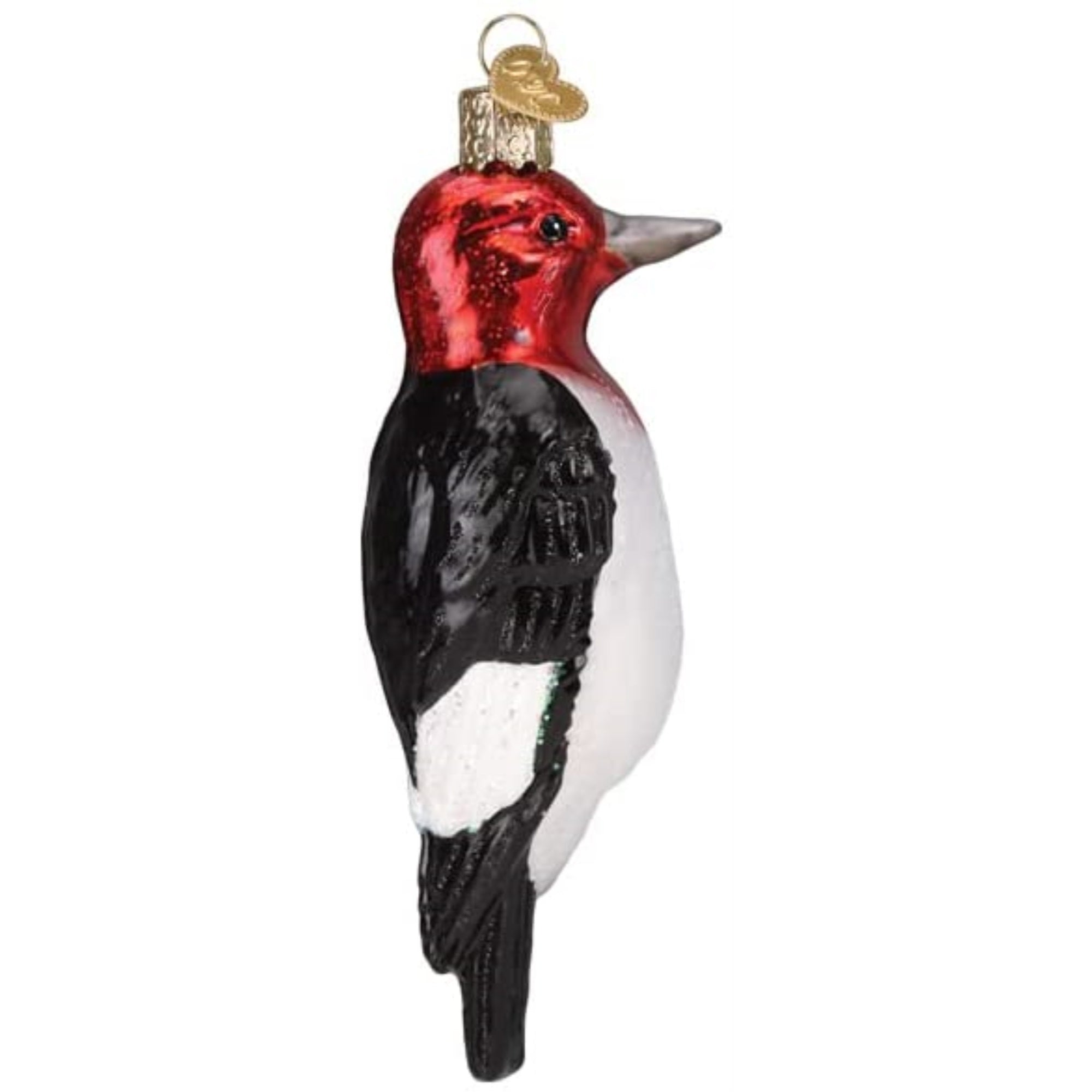 Old World Christmas Red-Headed Woodpecker Glass Blown Ornament Christmas Tree