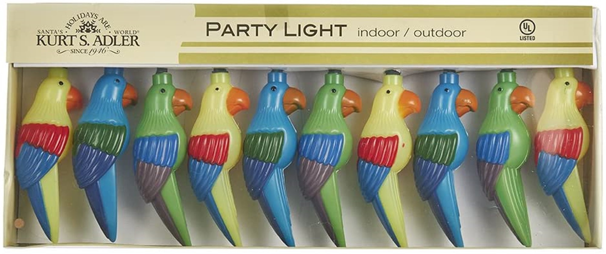 Kurt Adler (#UL0137) Parrot Novelty String Light Set, 11.5 feet long