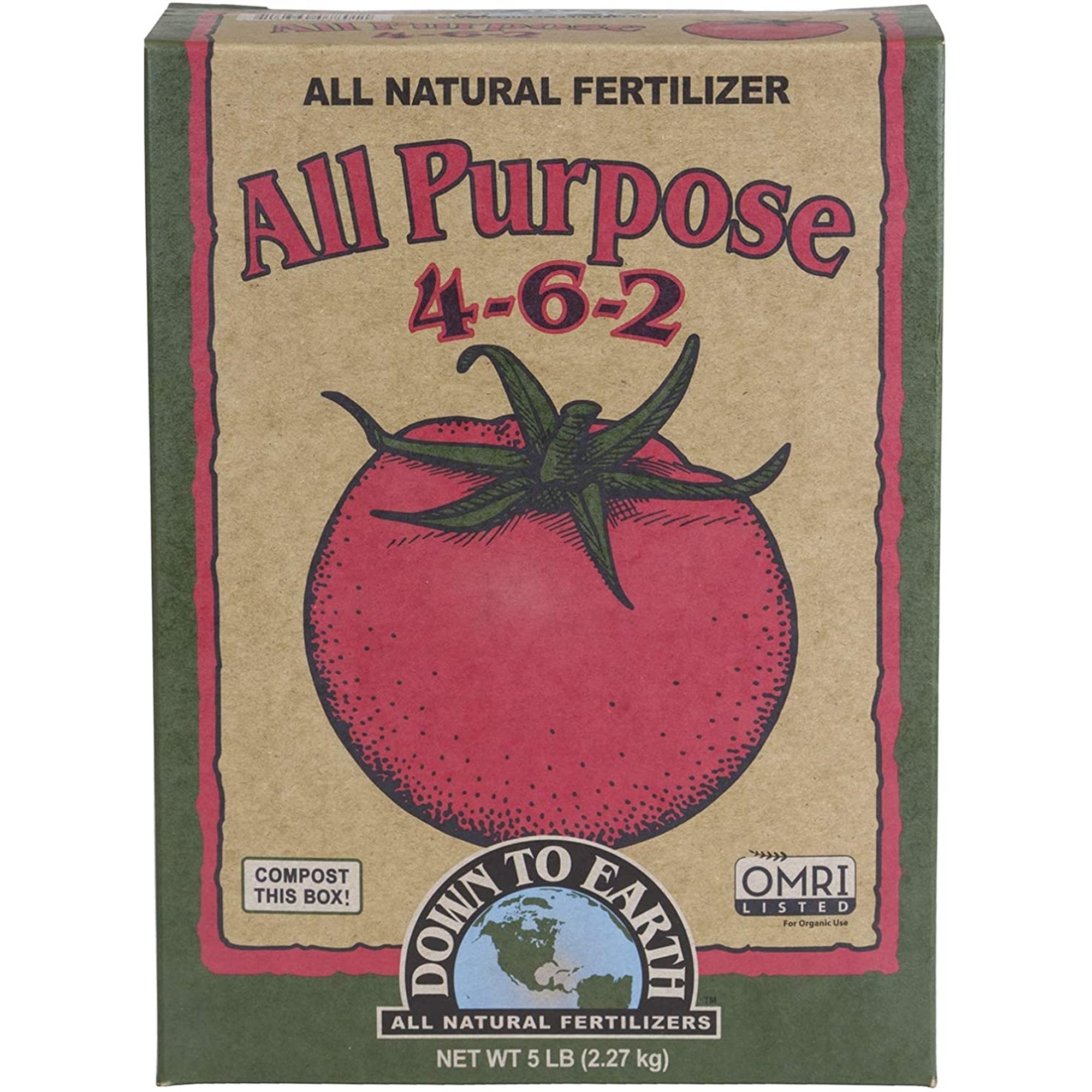 Down to Earth Organic All Purpose Fertilizer Mix 4-6-2, 5 lb