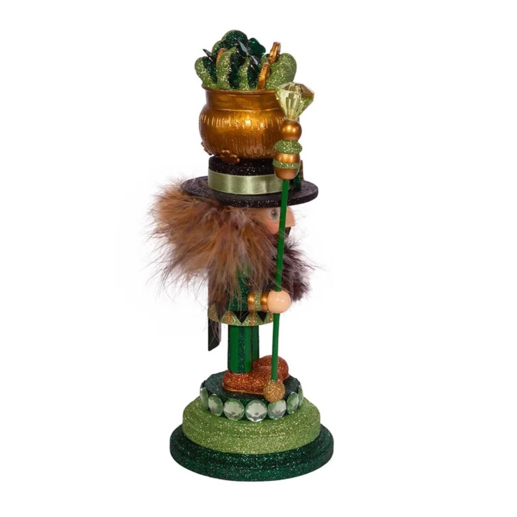 Kurt Adler Hollywood Nutcrackers, Irish Nutcracker with Pot of Gold Hat, 12"