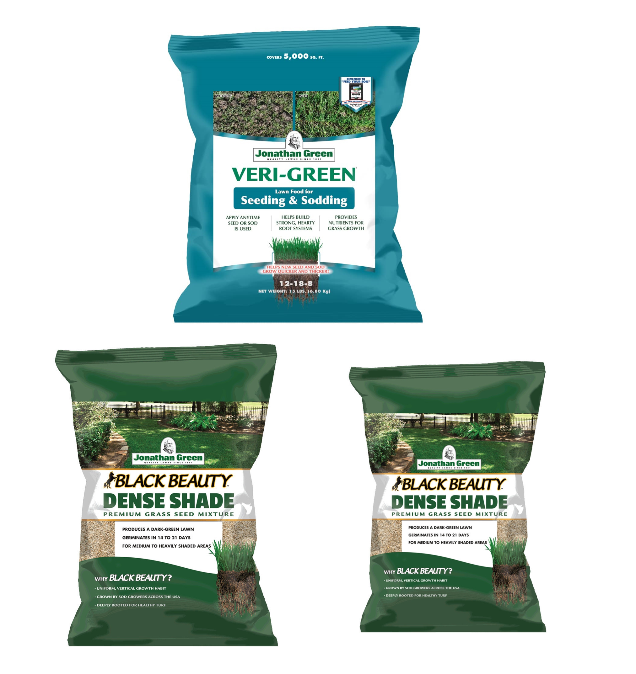 Jonathan Green Grass Seed & Fertilizer Bundle for Shady Lawns - 5,000 sq ft