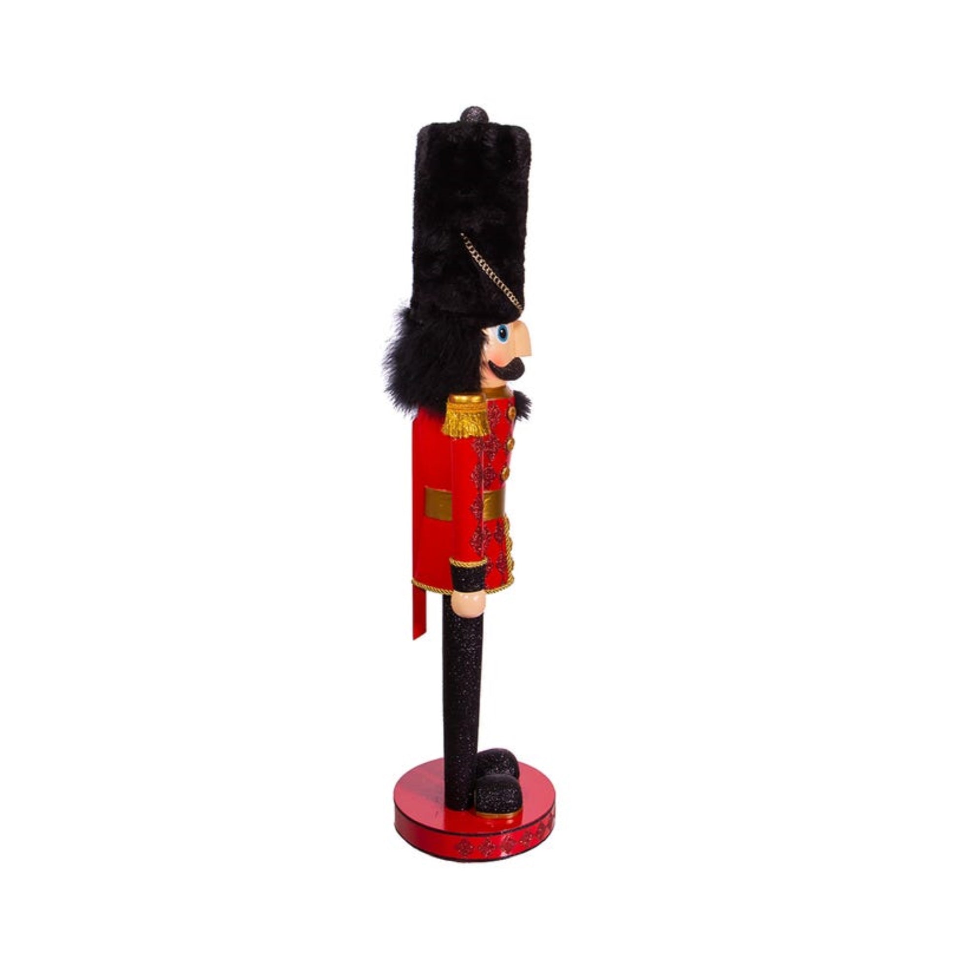 Kurt Adler Hollywood Nutcrackers, Royal Soldier Nutcracker, Red and Black, 36"